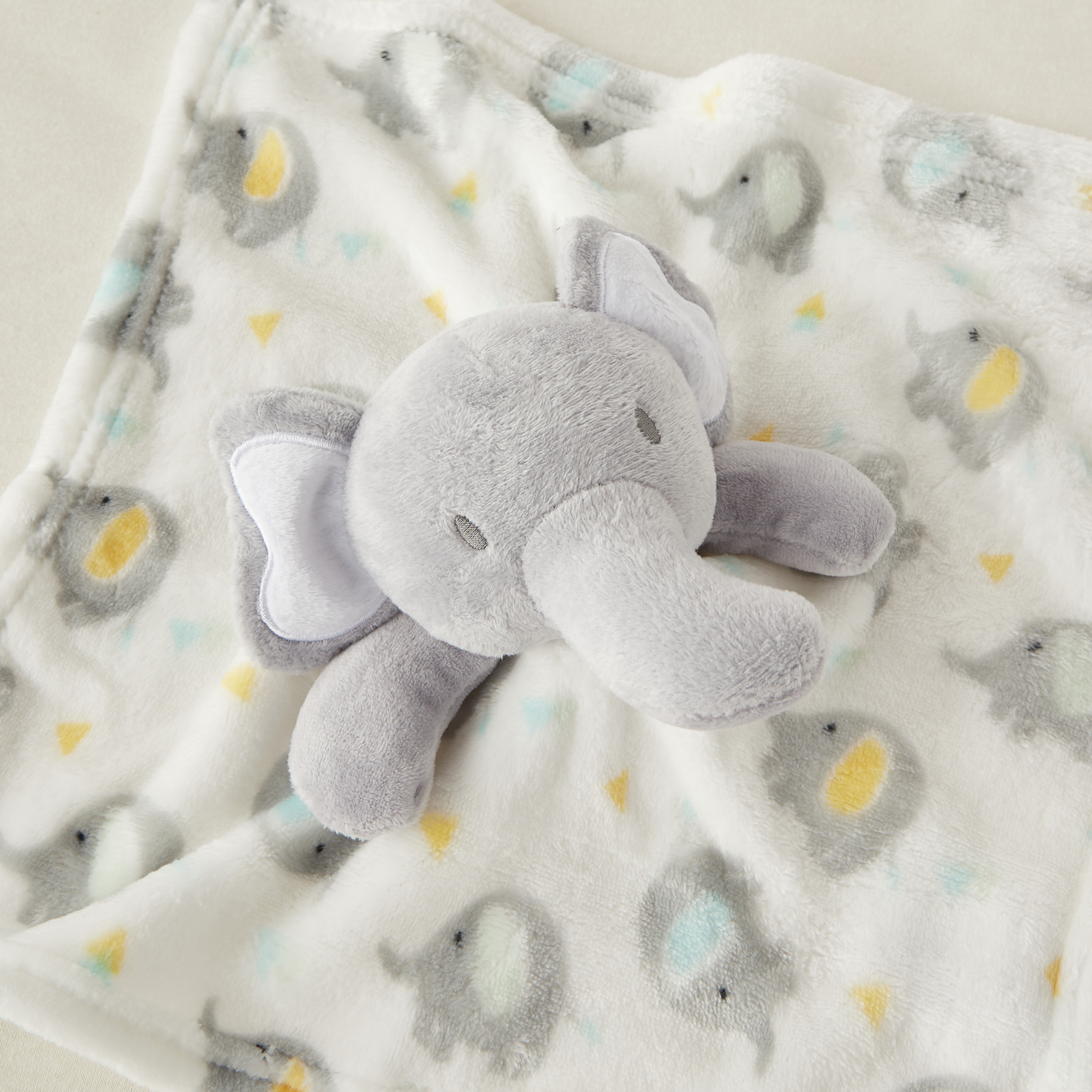 Juniors All-Over Elephant Print Blanket with Soft Toy - 75x90 cm-baby-nursery-blanketsandswaddles-blanketsandquilts-image-6