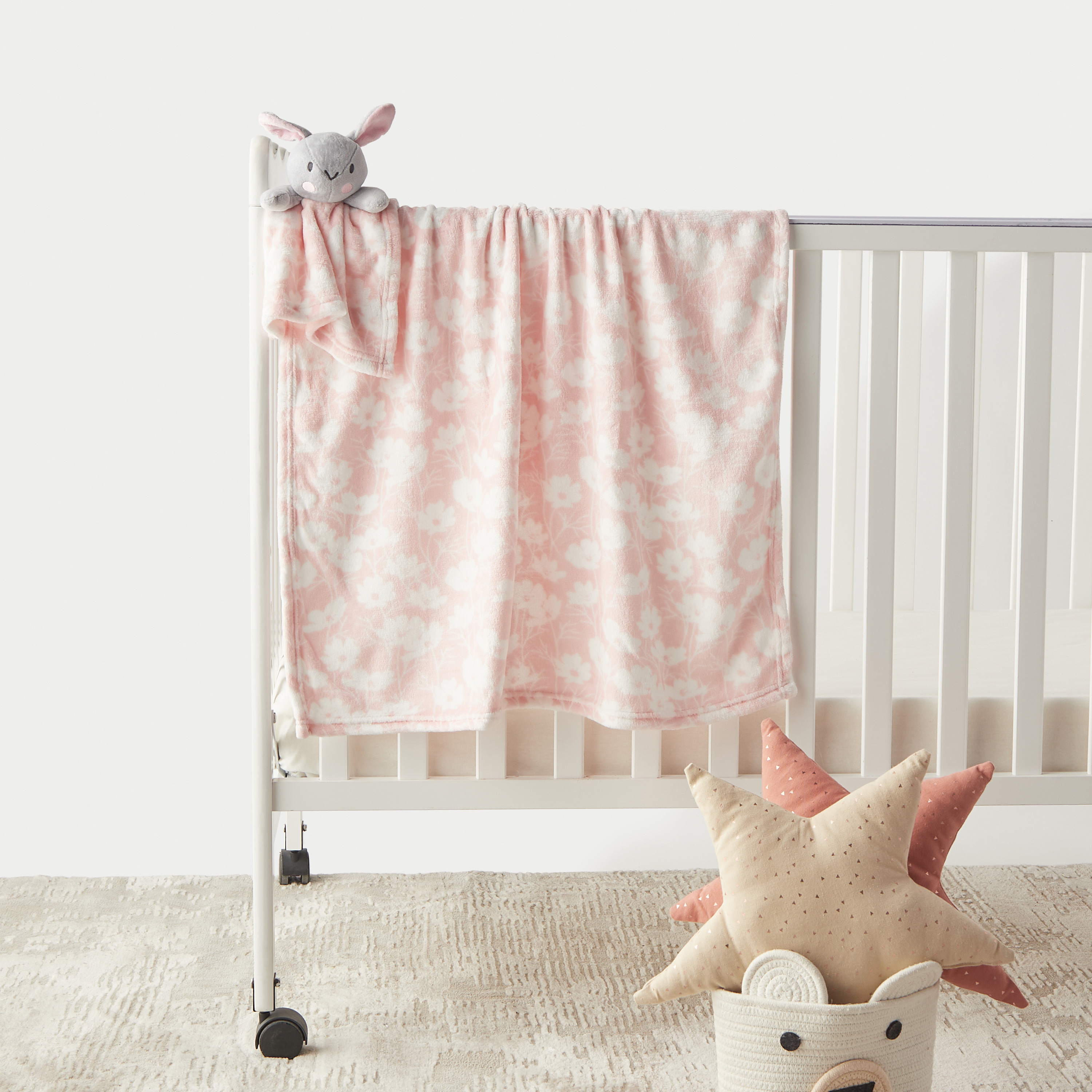 Juniors Floral Print Blanket with Soft Toy - 75x90 cm-baby-nursery-blanketsandswaddles-blanketsandquilts-image-1