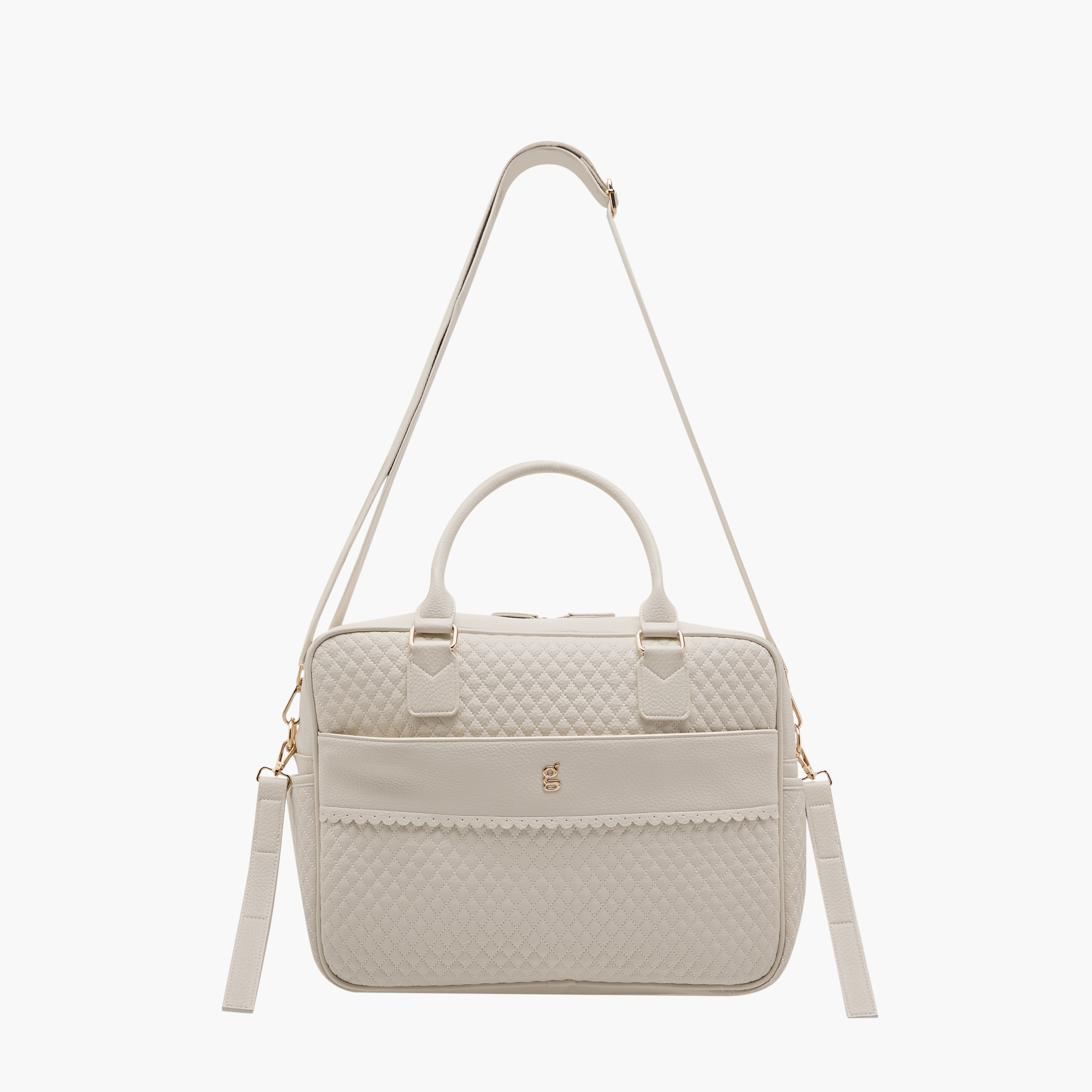 Giggles Quilted Diaper Bag with Zip Closure and Double Handle-baby-diapering-diaperbags-image-4