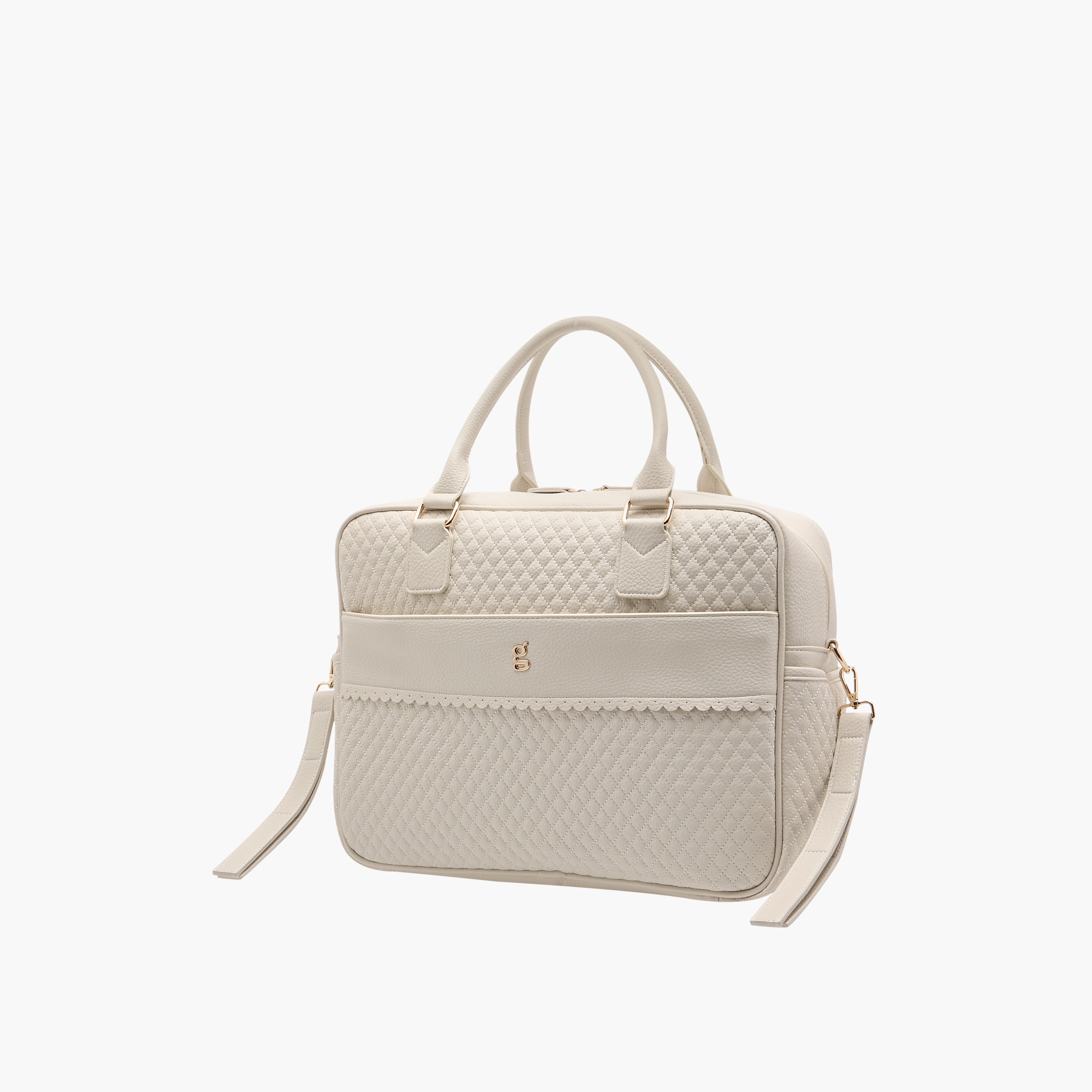 Giggles Quilted Diaper Bag with Zip Closure and Double Handle-baby-diapering-diaperbags-image-5