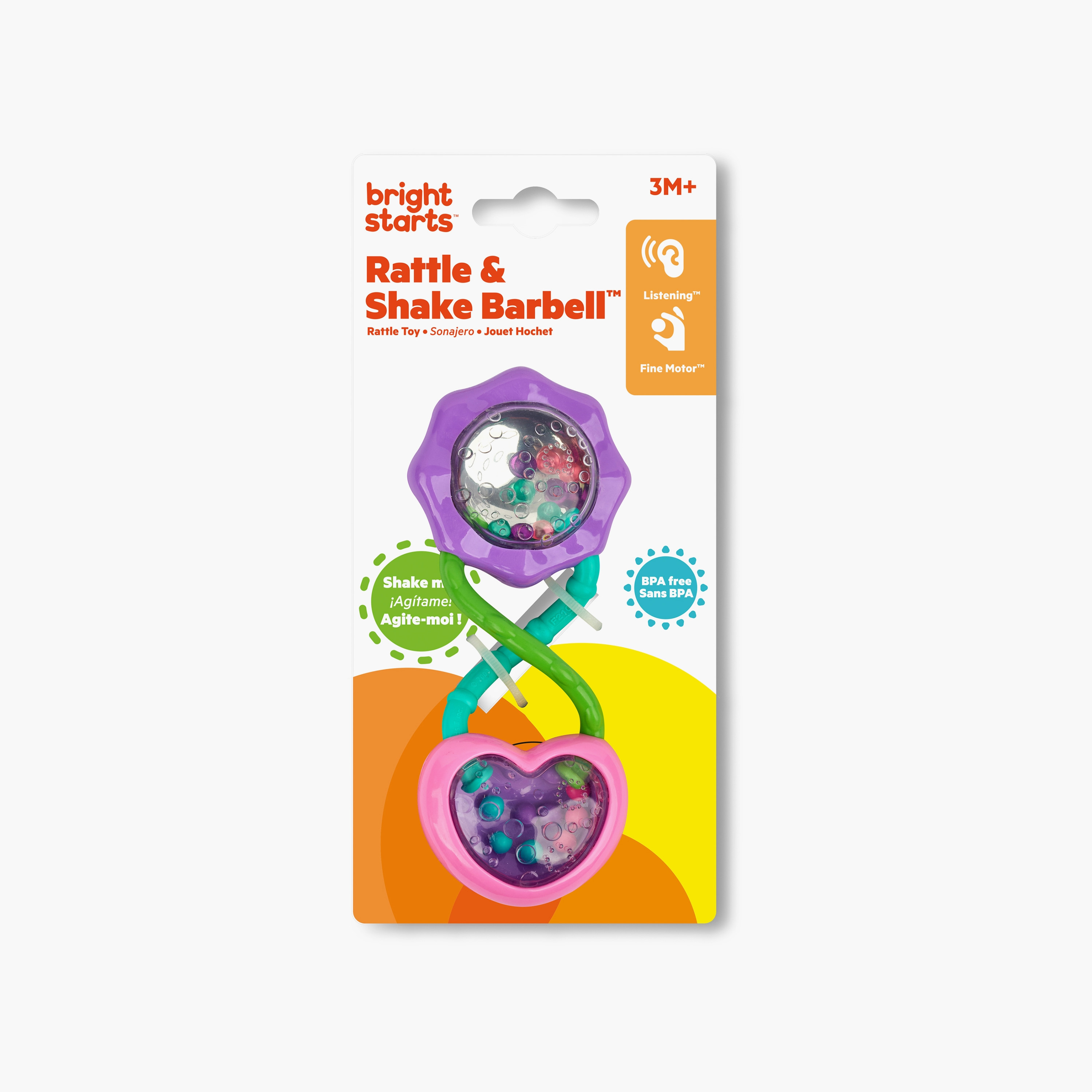 Bright Starts Rattle And Shake Barbell Toy, Purple-toys-babyandtoddlertoys-rattlesandteethers-image-2