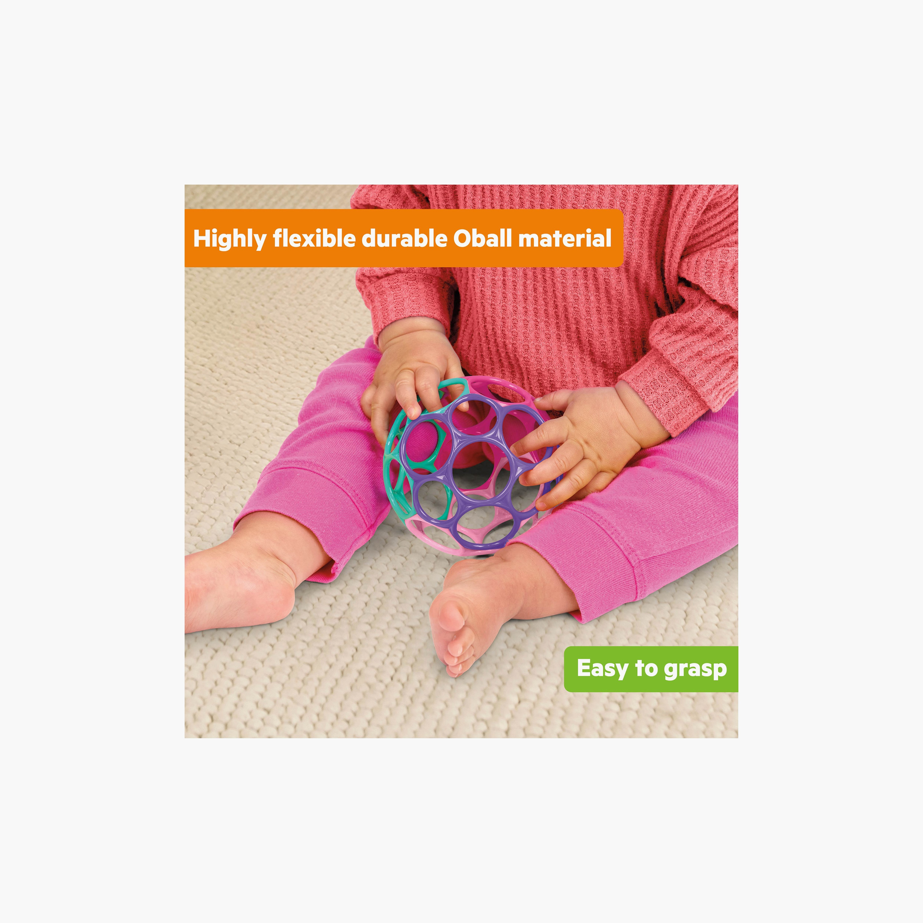 Bright Starts Oball Classic Easy-Grasp Toy, Pink & Purple-toys-babyandtoddlertoys-rattlesandteethers-image-5