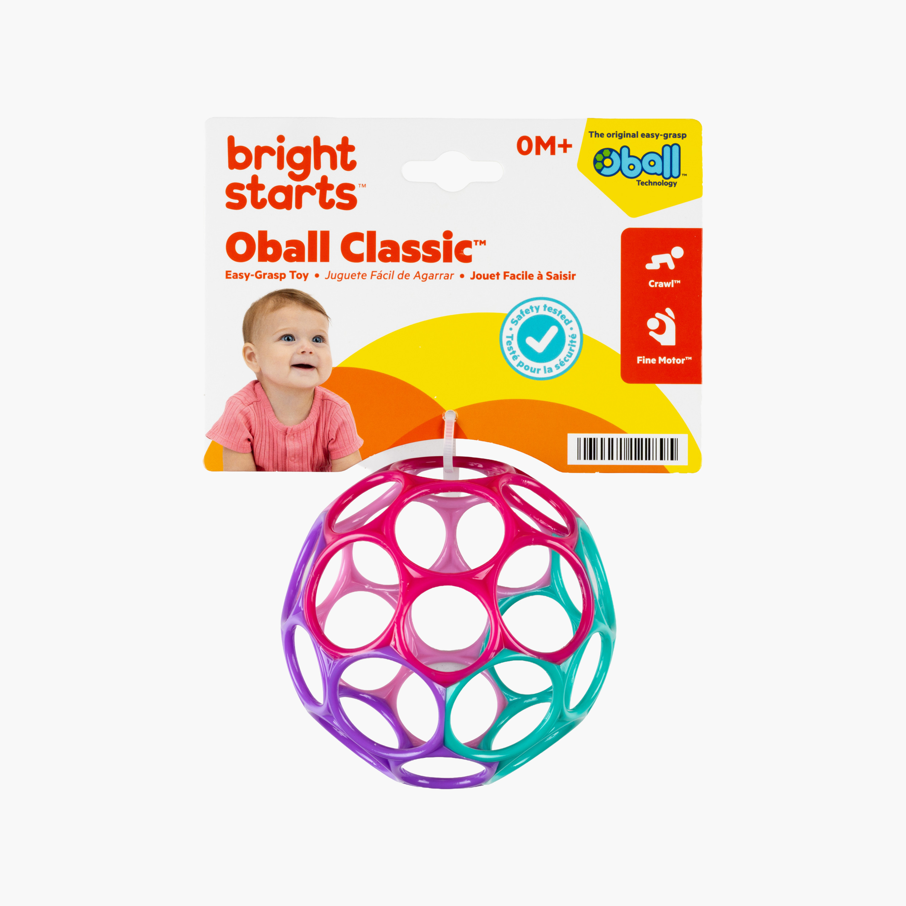 Bright Starts Oball Classic Easy-Grasp Toy, Pink & Purple-toys-babyandtoddlertoys-rattlesandteethers-image-7