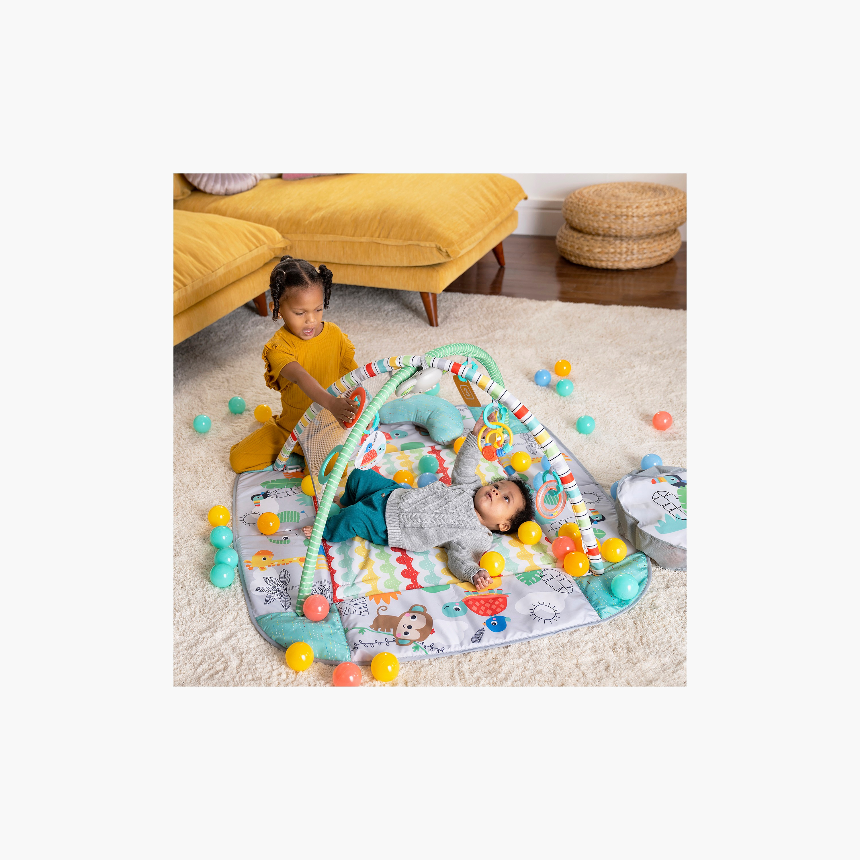 Bright Starts 5-In-1 Your Way Ball Play Activity Gym & Ball Pit, Totally Tropical-baby-infantactivity-playgyms-image-5