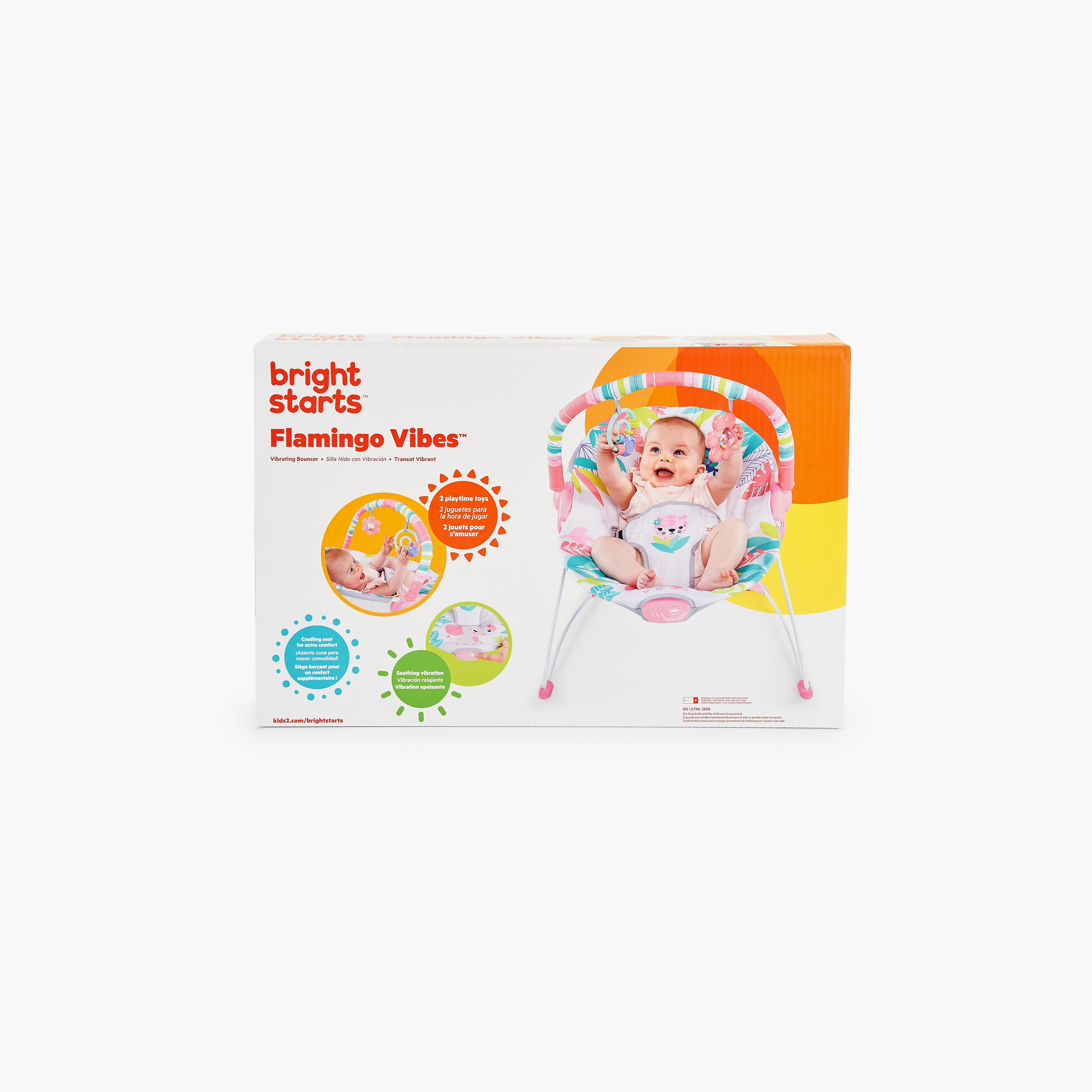 كرسي هزاز فلامينجو فايبس من برايت ستارتس-baby-infantactivity-bouncers-image-3