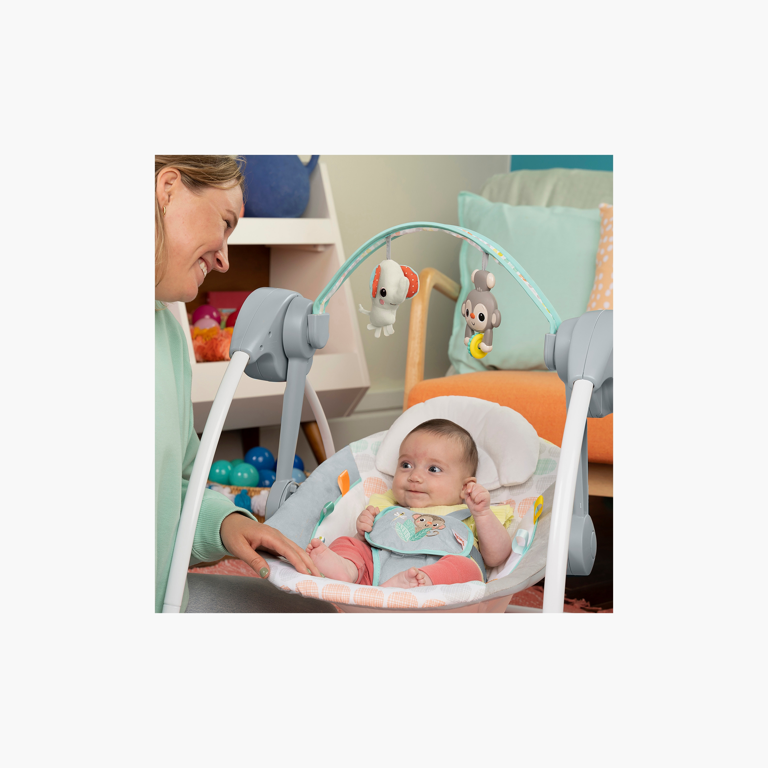 Bright starts whimsical wild portable swing discount