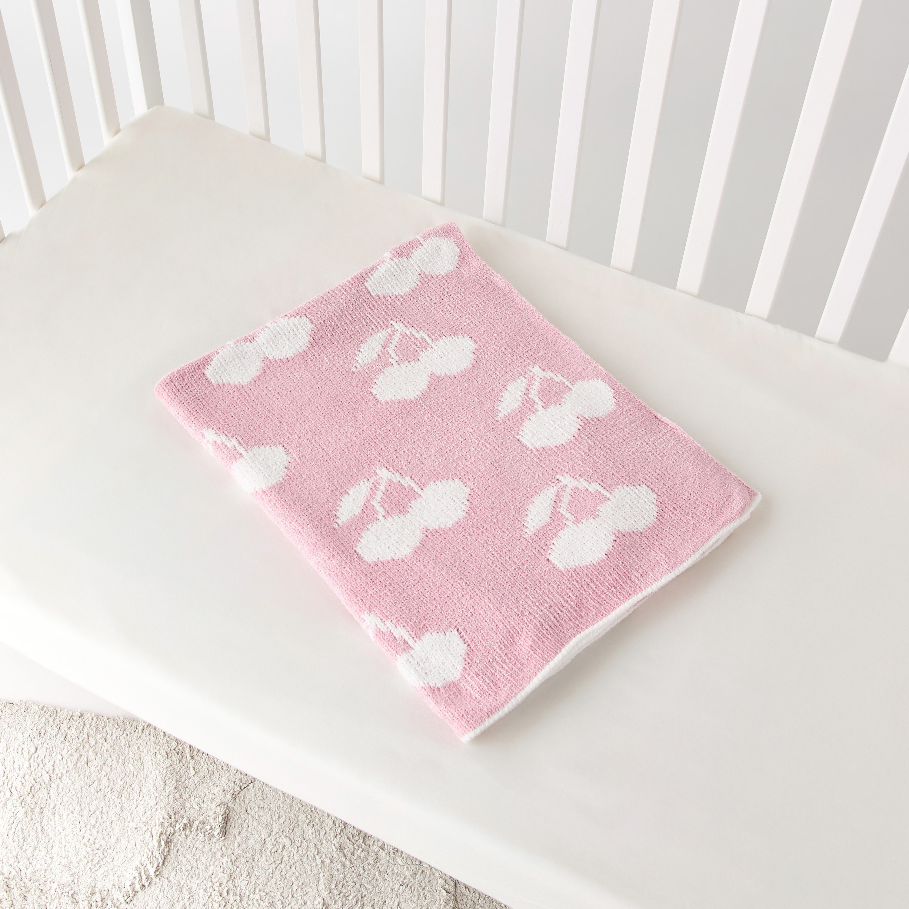 Juniors All-Over Cherry Print Raschel Blanket - 75x100 cm-baby-nursery-blanketsandswaddles-blanketsandquilts-image-4
