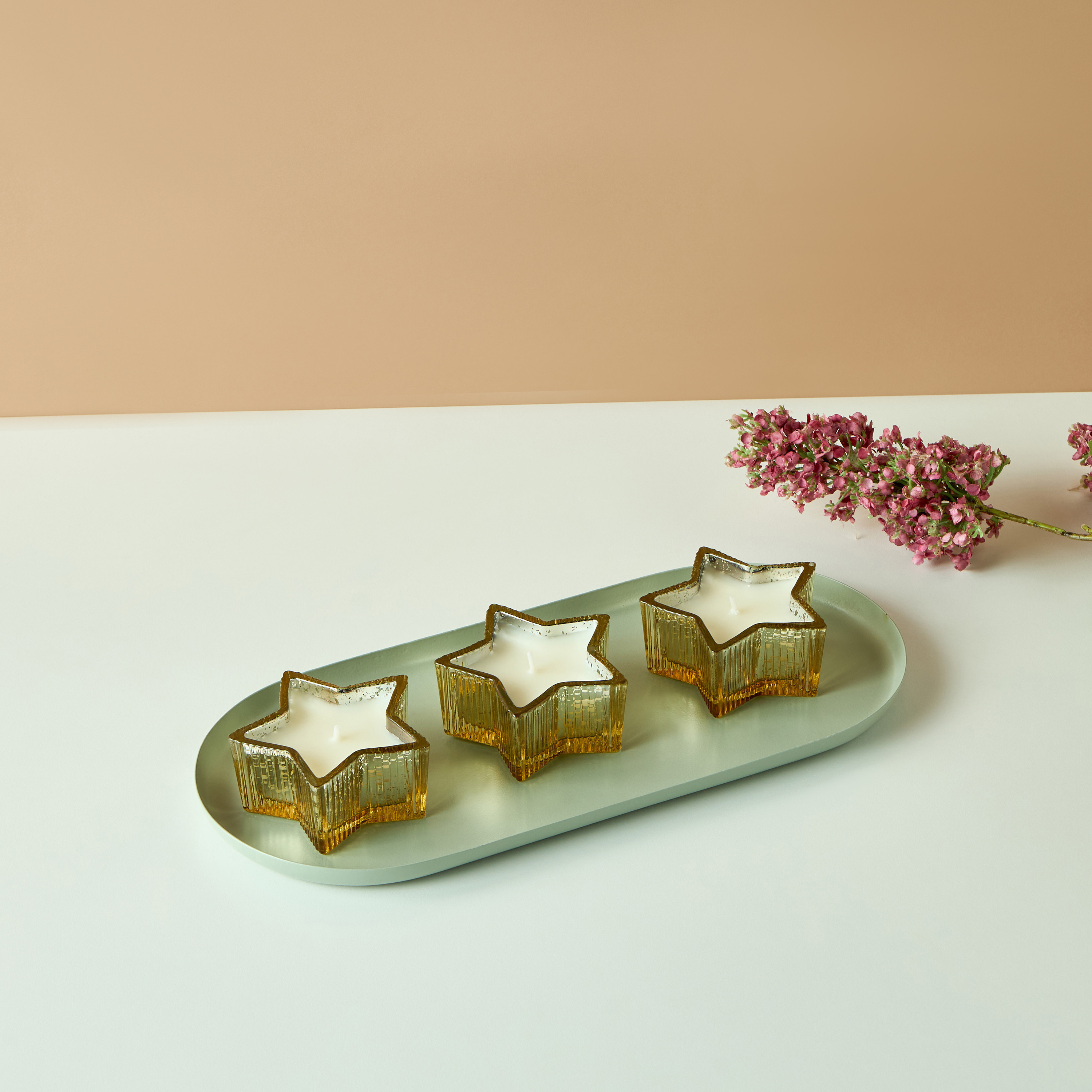 طقم شموع برائحة العنبر الأسود وزنبق الزنجبيل على شكل نجمة 3 قطع - 7 ساعات-household-homefragrance-candles-image-4