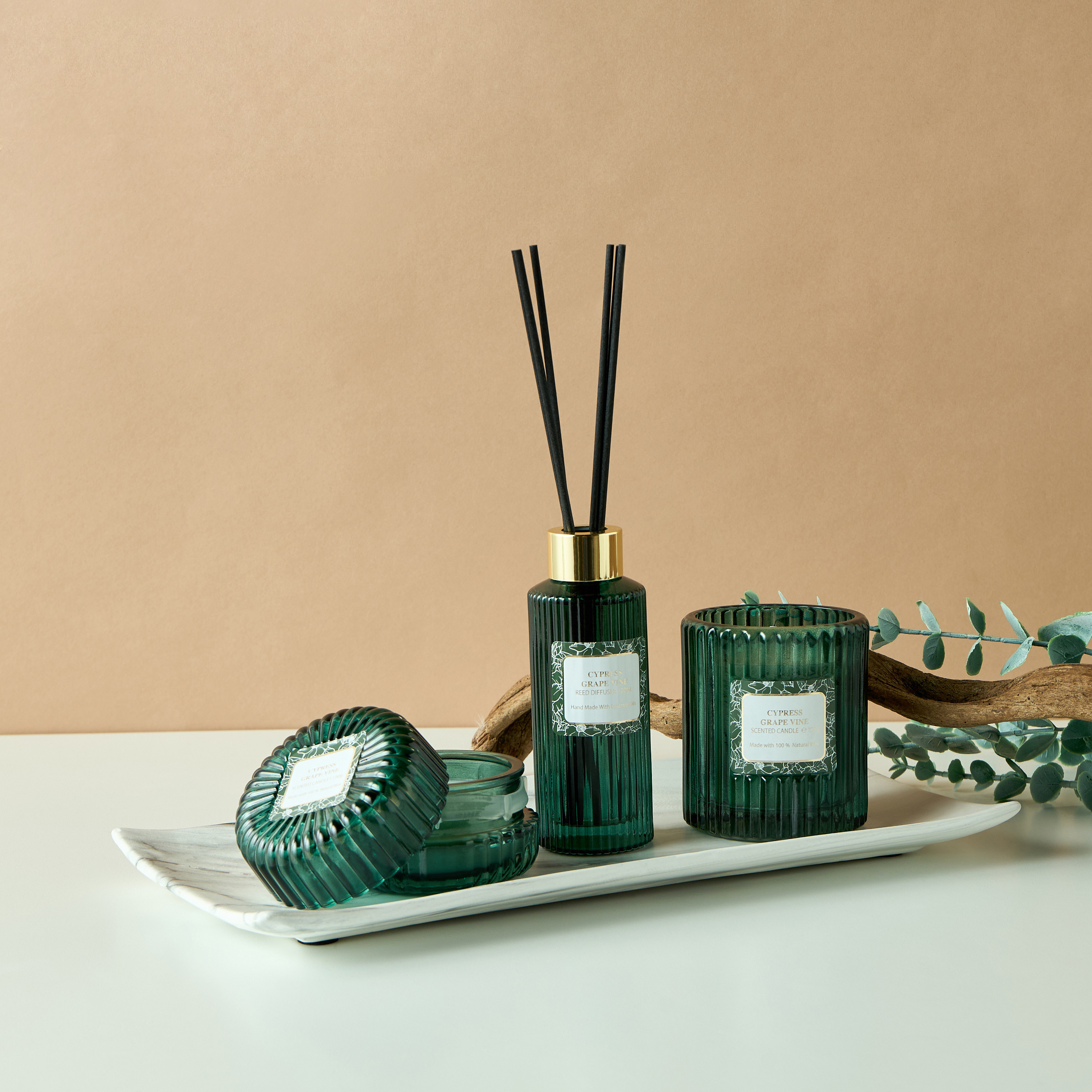 Black Amber and Ginger Lily Reed Diffuser and Candle Gift Set-household-homefragrance-fragrancegiftset-image-4
