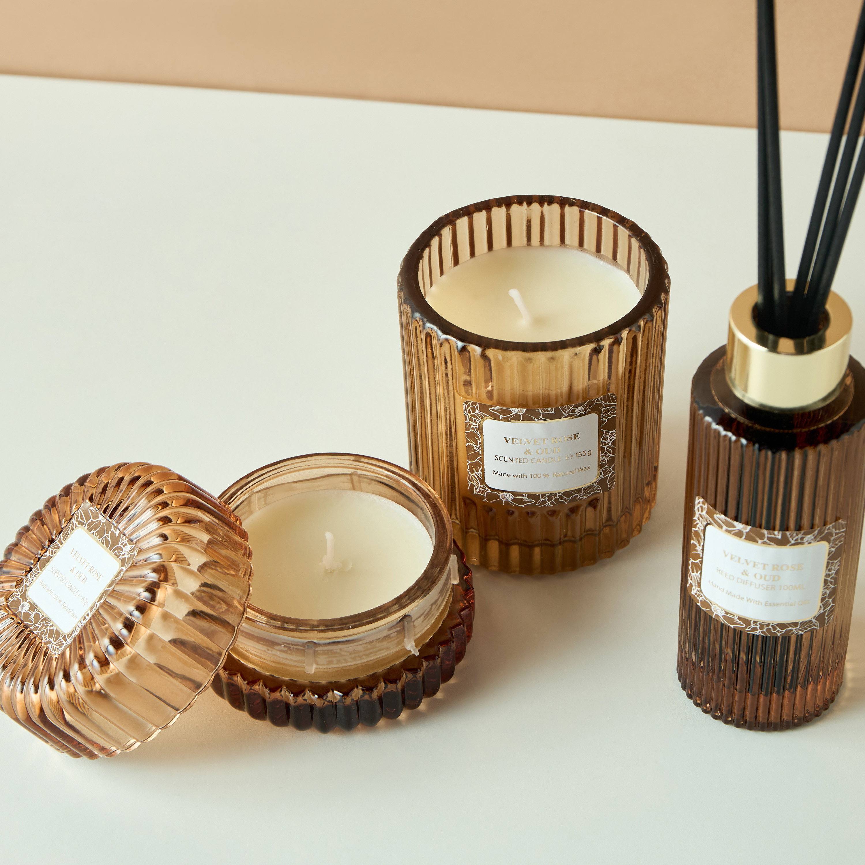 Black Amber and Ginger Lily Reed Diffuser and Candle Gift Set-household-homefragrance-fragrancegiftset-image-2