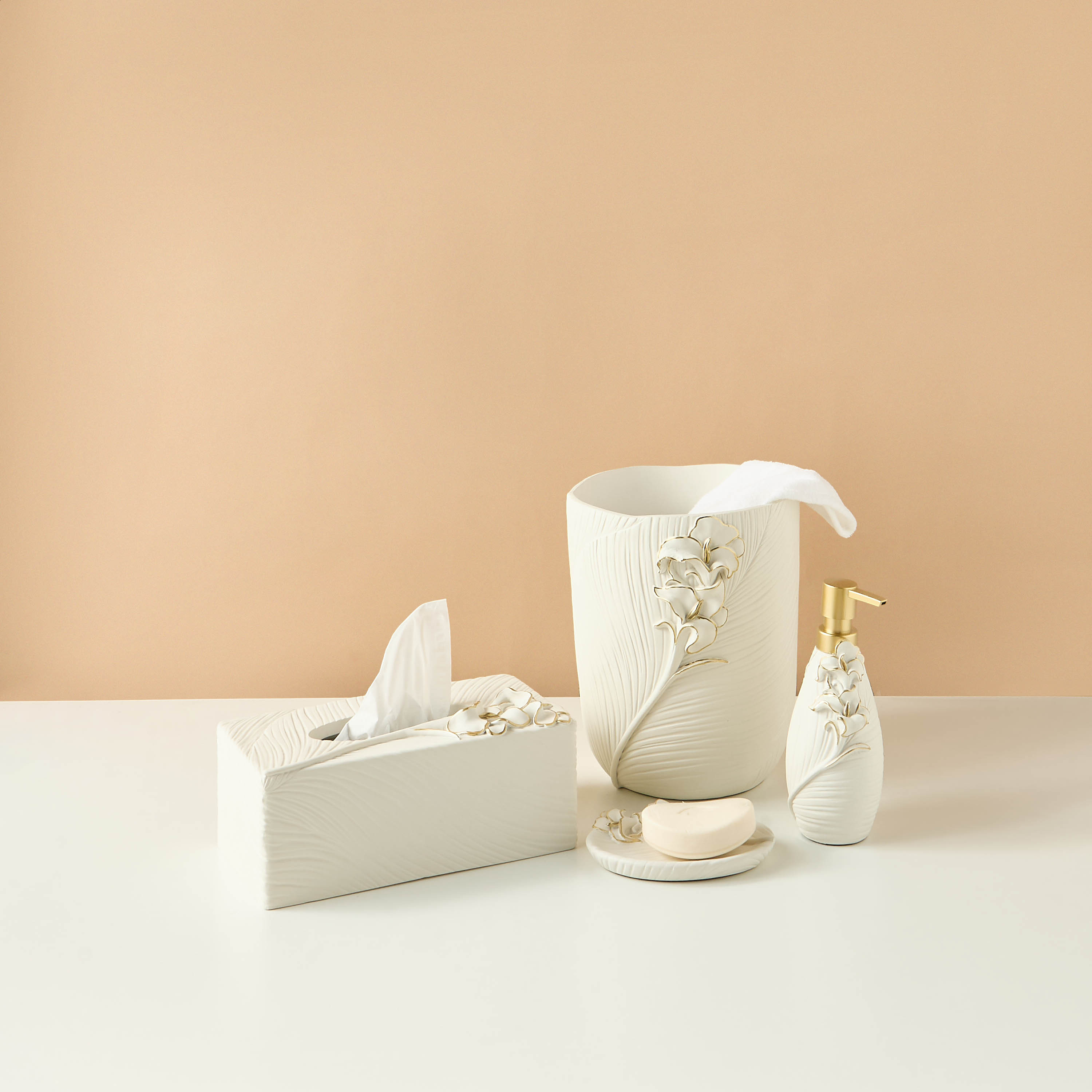 Floral Textured Waste Bin-household-bathandlaundry-wastebinsandaccessories-image-6