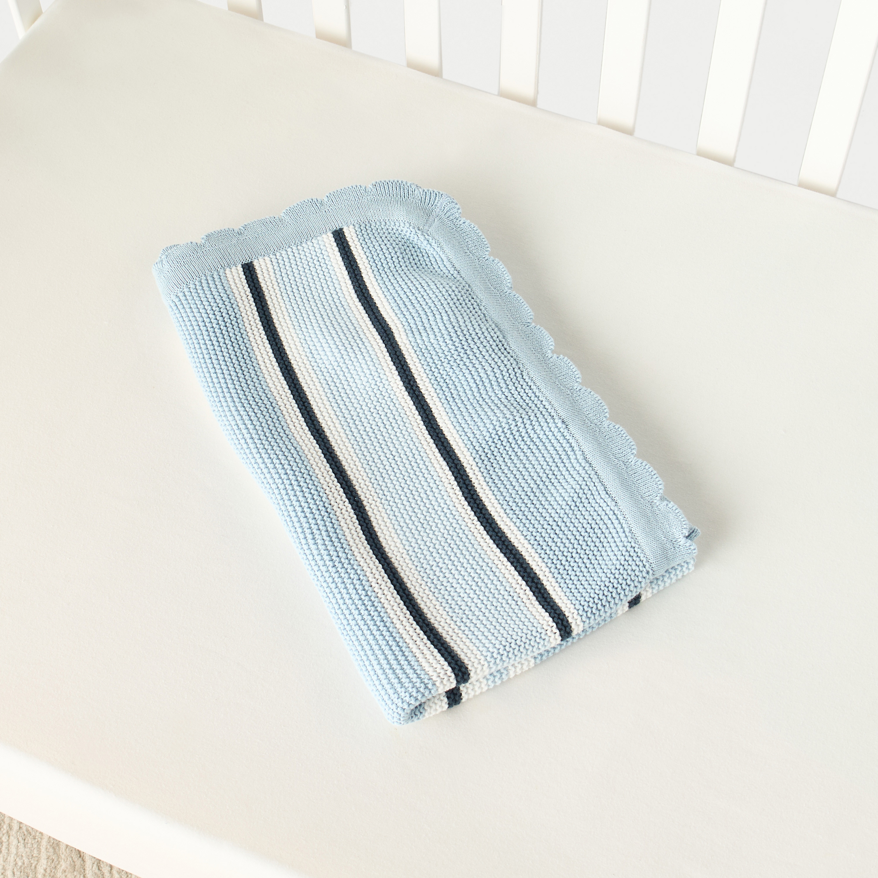 Juniors Striped Knitted Throw Blanket - 79x90 cm-baby-nursery-blanketsandswaddles-blanketsandquilts-image-4