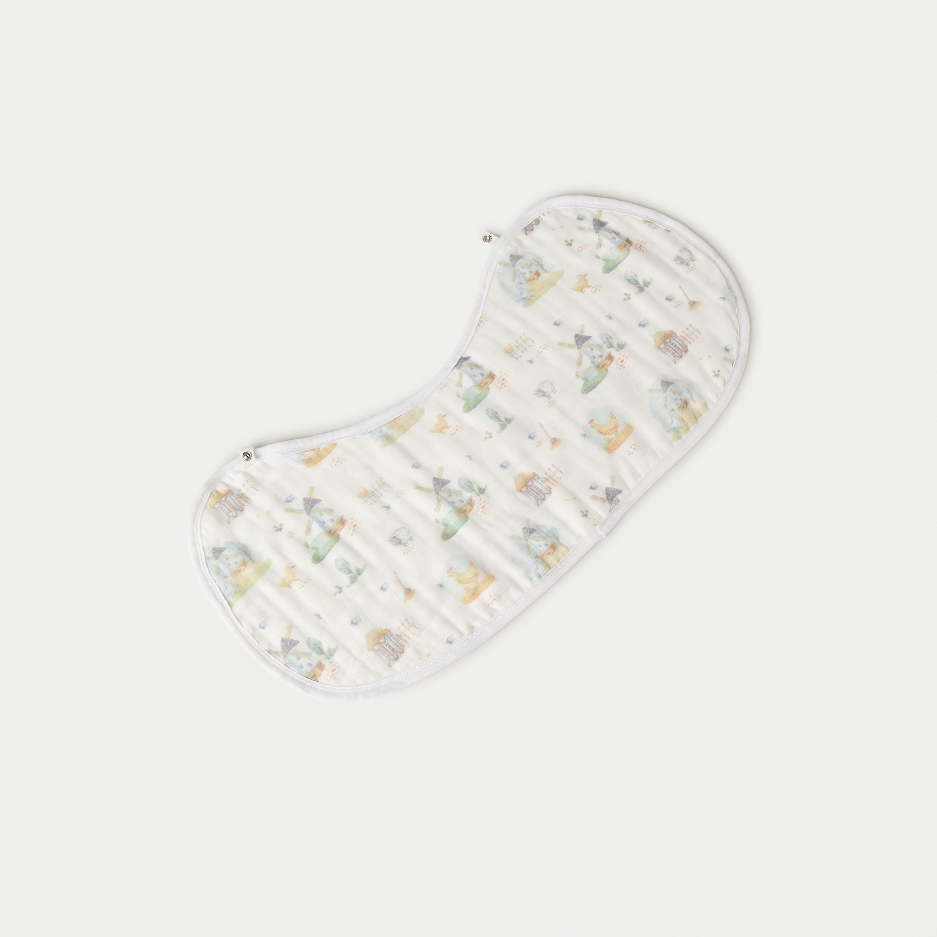 Giggles All-Over Printed Bamboo Muslin Bib with Snap Button Closure-baby-feeding-bibs-image-2