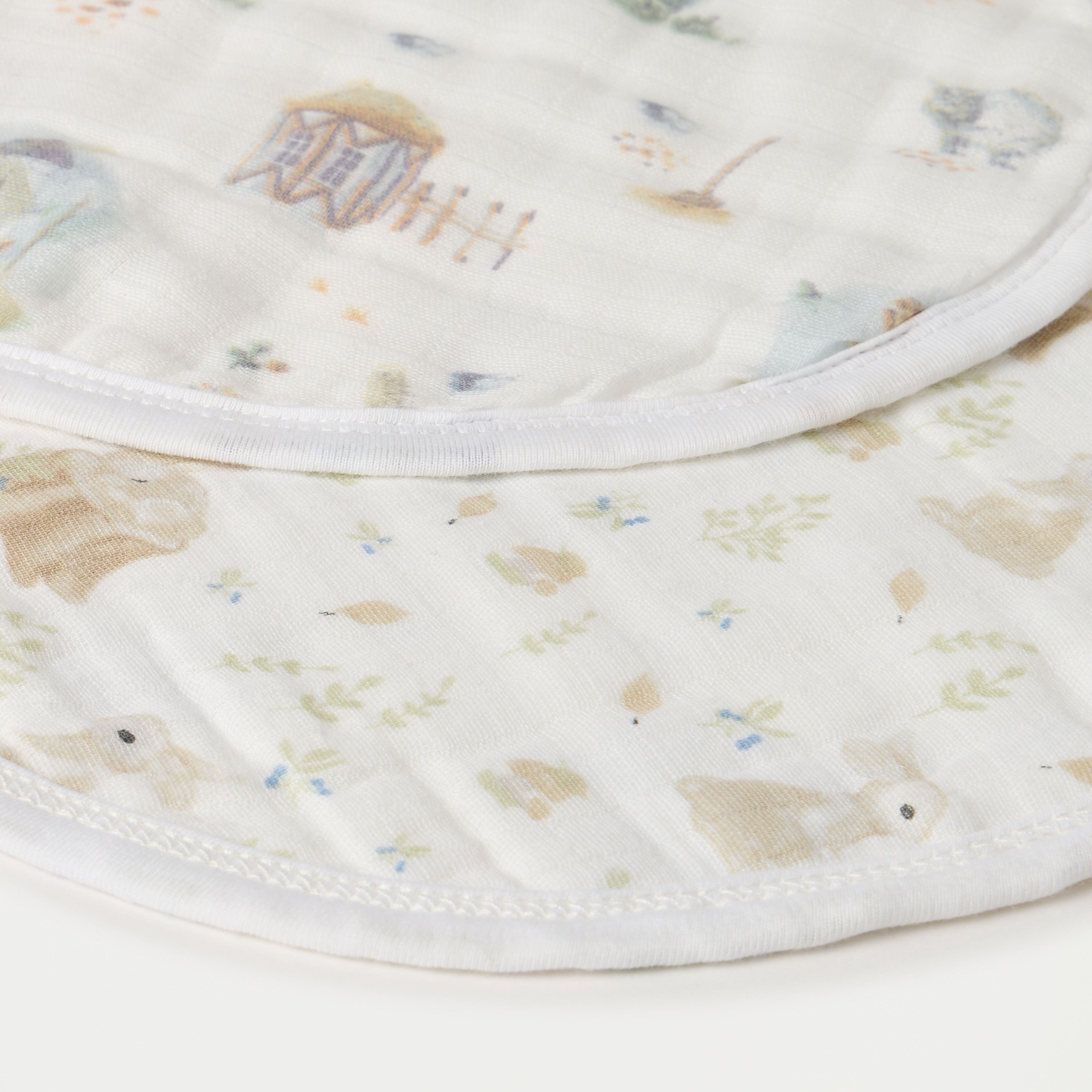 Giggles All-Over Printed Bamboo Muslin Bib with Snap Button Closure-baby-feeding-bibs-image-4