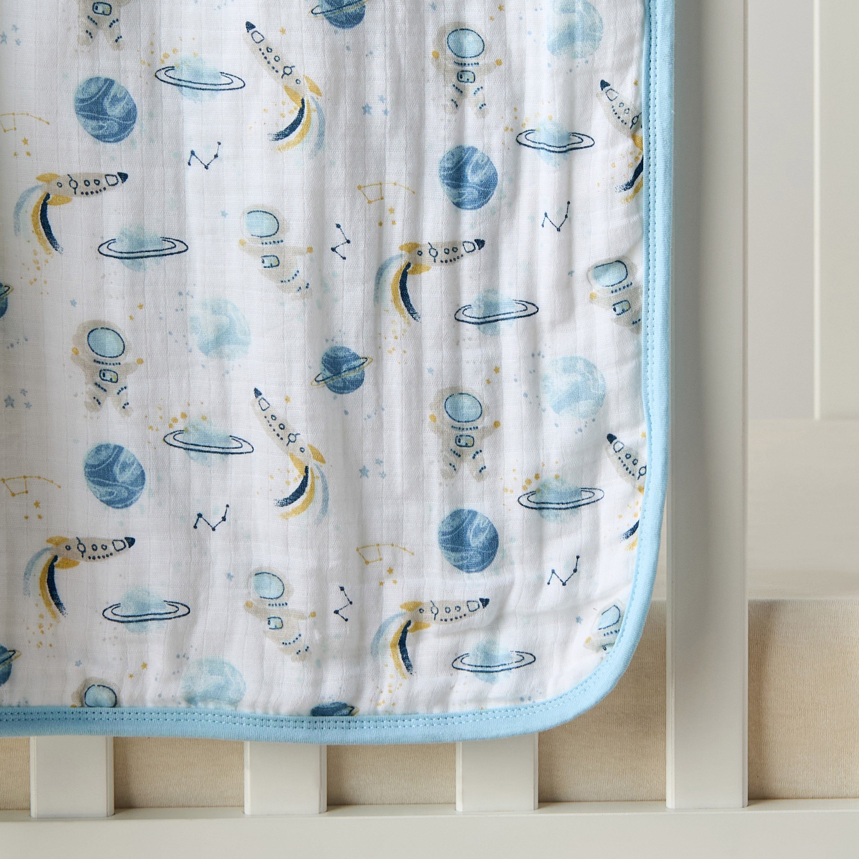 Giggles Space Print Bamboo Muslin Swaddle Blanket - 120x120 cm-baby-nursery-blanketsandswaddles-swaddlesandsleepingbags-image-2