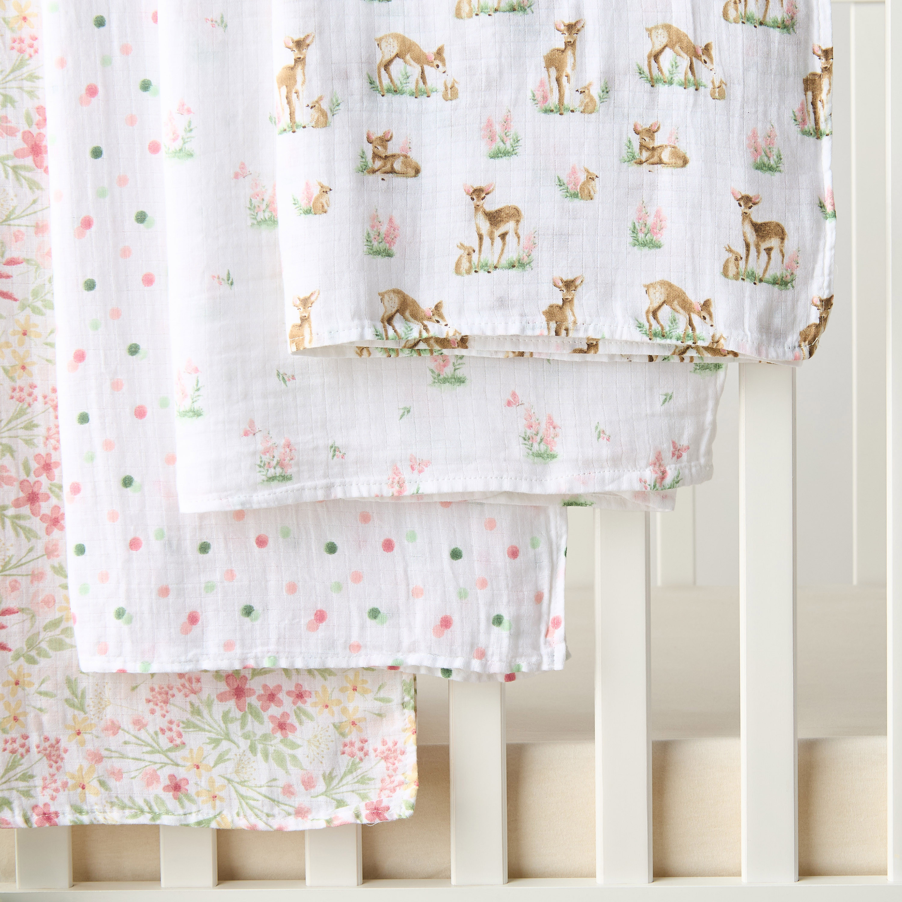 Giggles Deer Friends Bamboo Muslin Swaddle Blanket - Set of 4-baby-nursery-blanketsandswaddles-swaddlesandsleepingbags-image-2