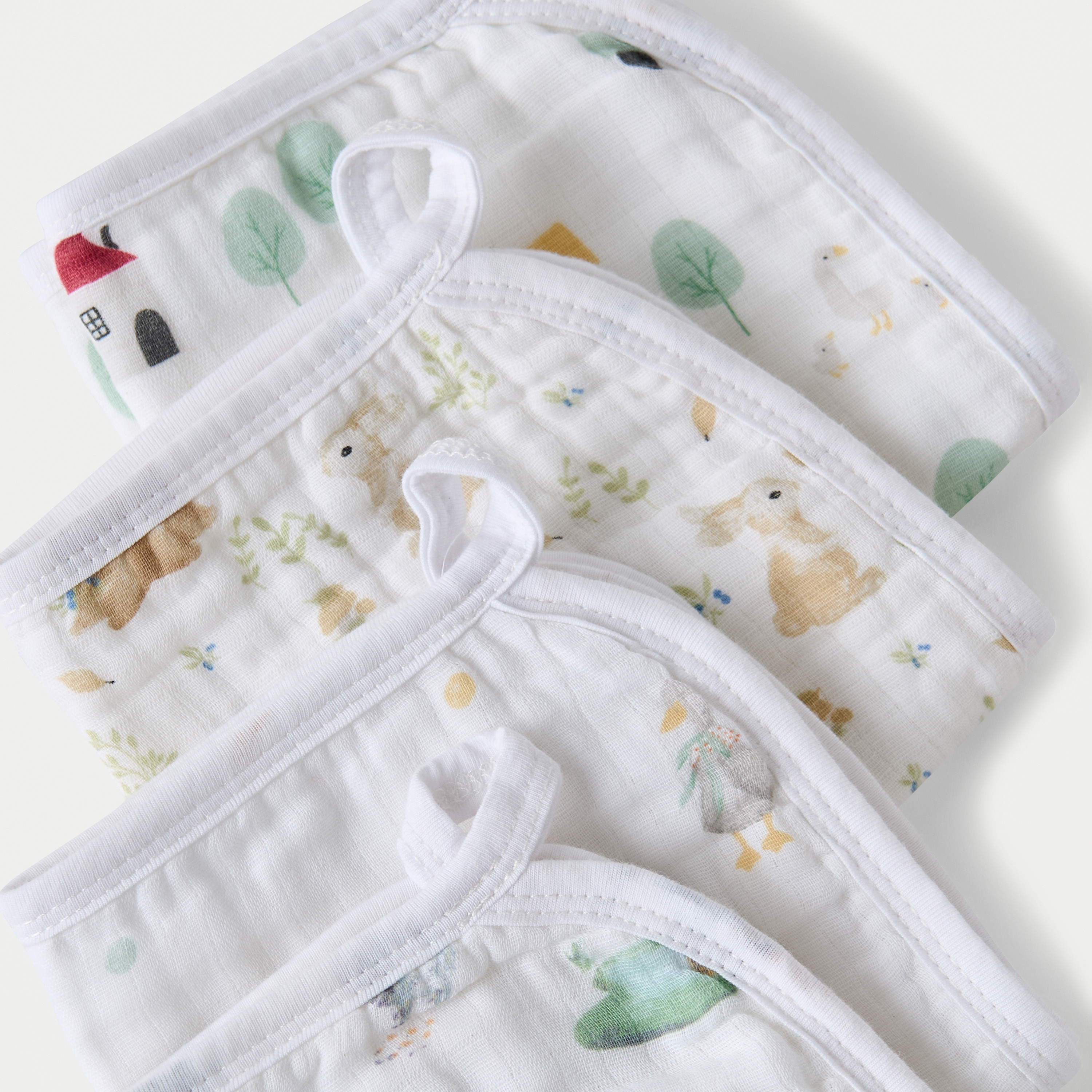 طقم مناشف تنظيف بطبعات 4 قطع من جيجلز - 25x25 سم-baby-bathandcare-towels-image-4