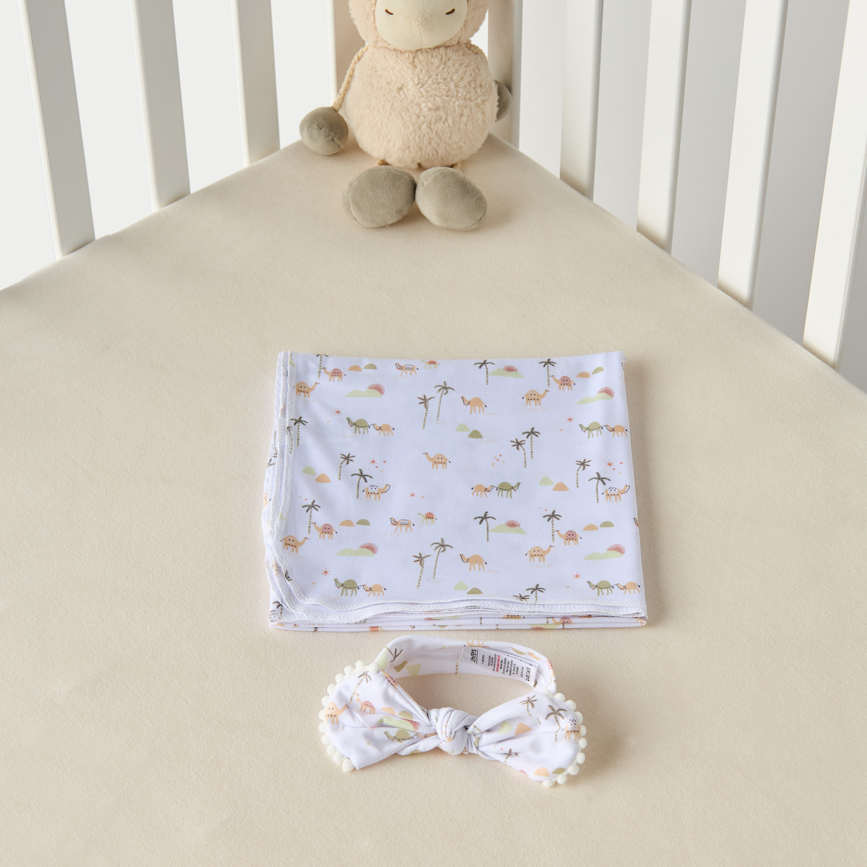 Juniors Desert Print Swaddle Blanket with Headband-baby-nursery-blanketsandswaddles-swaddlesandsleepingbags-image-4