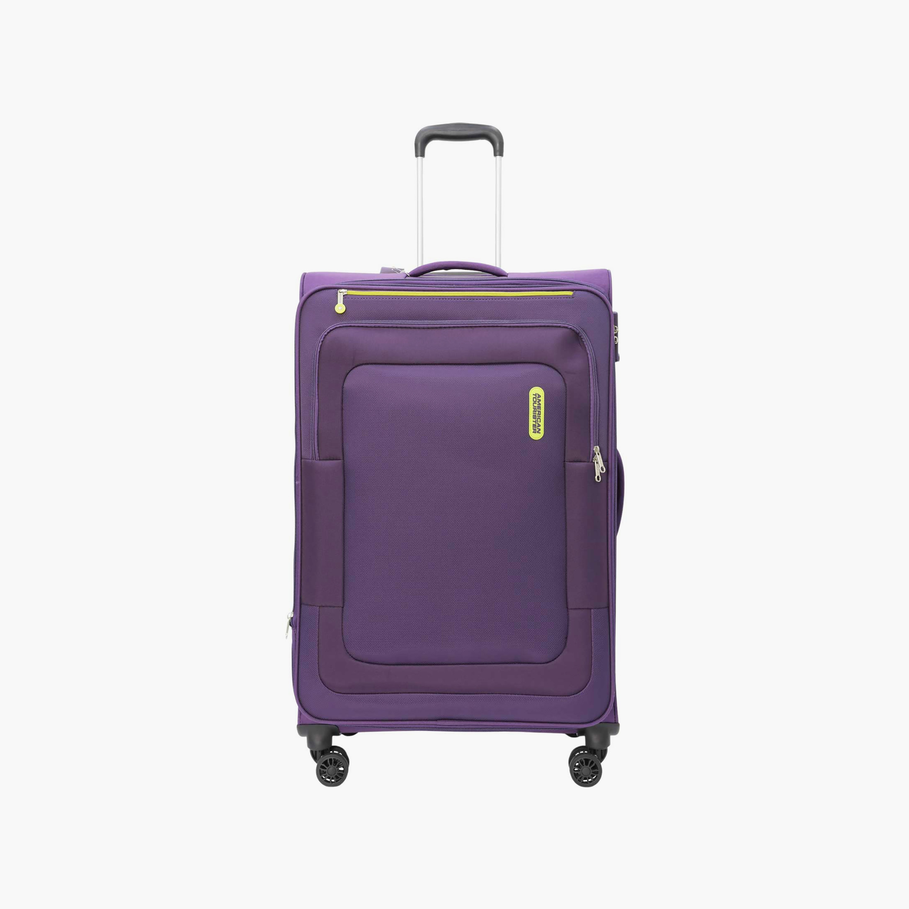 American Tourister Duncan 83CM Large Check-in Polyester Softcase 4 Wheel Trolley Bag with TSA Lock Purple-travel-luggagesandbags-luggage-image-1