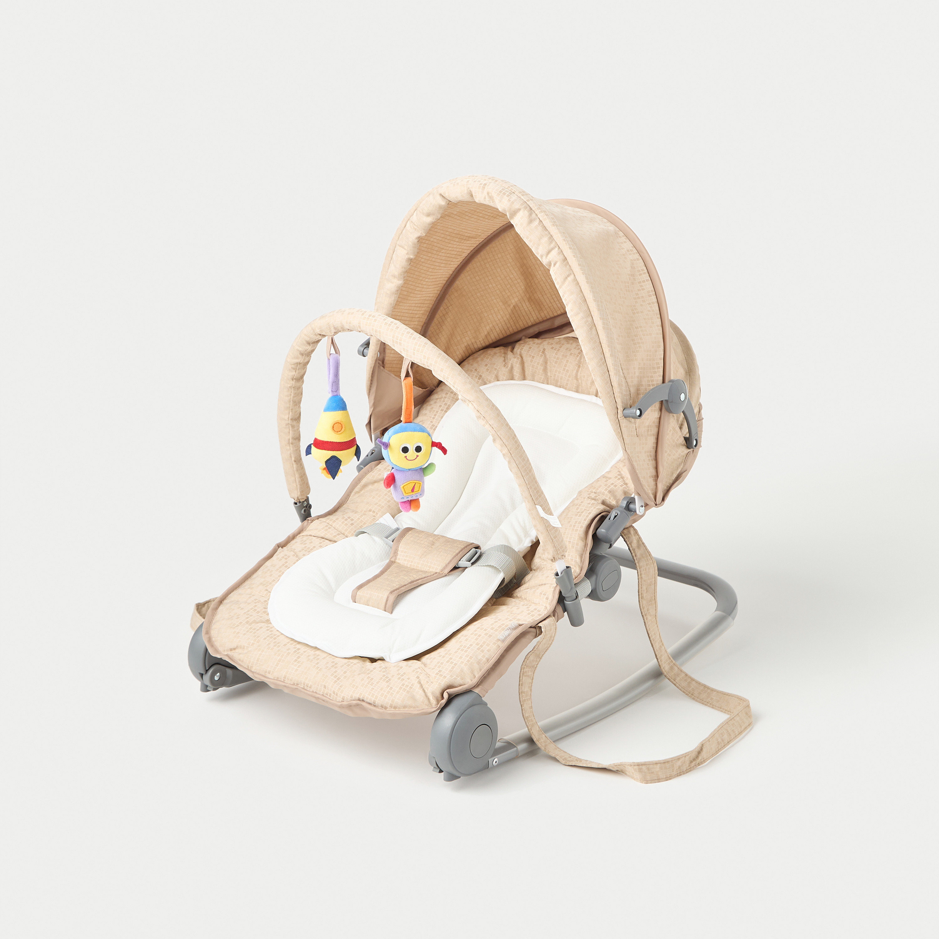 Juniors Granite Baby Rocker with Canopy and Music Toy Bar-baby-infantactivity-rockers-image-2
