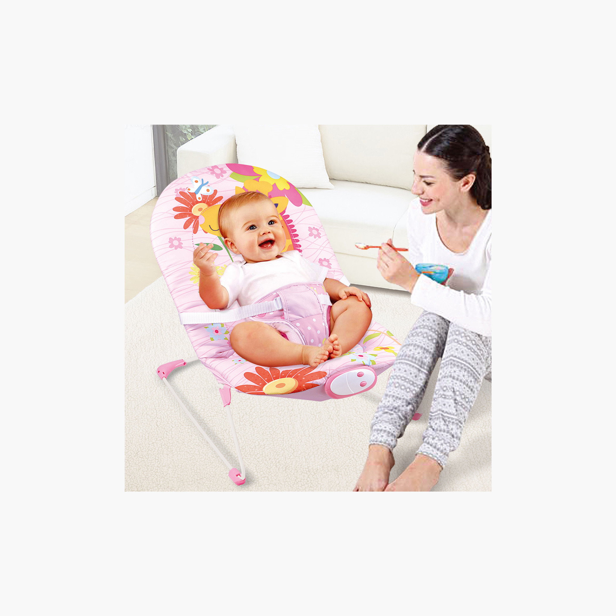 Juniors Adan Printed Baby Bouncer with Music-baby-infantactivity-bouncers-image-3