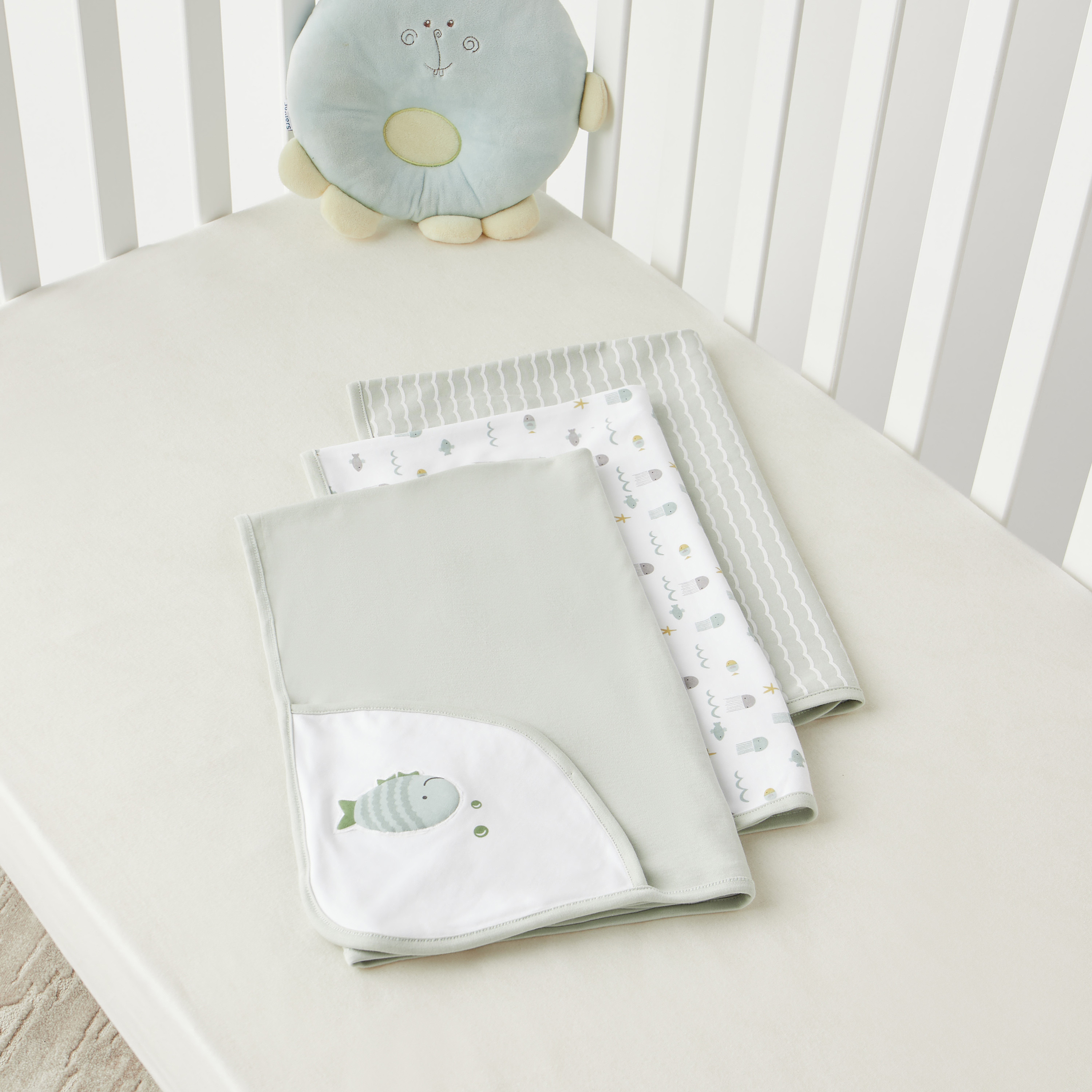 Giggles 3-Piece Printed Receiving Blanket Set - 80x80 cm-baby-nursery-blanketsandswaddles-receivingblankets-image-4