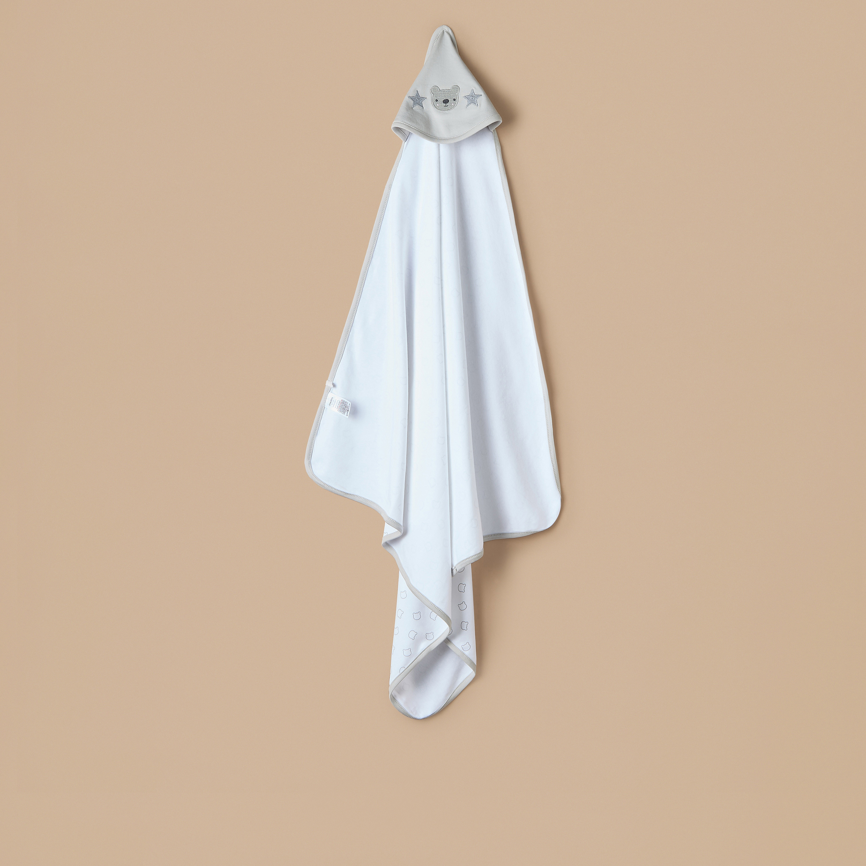Giggles Printed Hooded Receiving Blanket - 80x80 cm-baby-nursery-blanketsandswaddles-receivingblankets-image-1