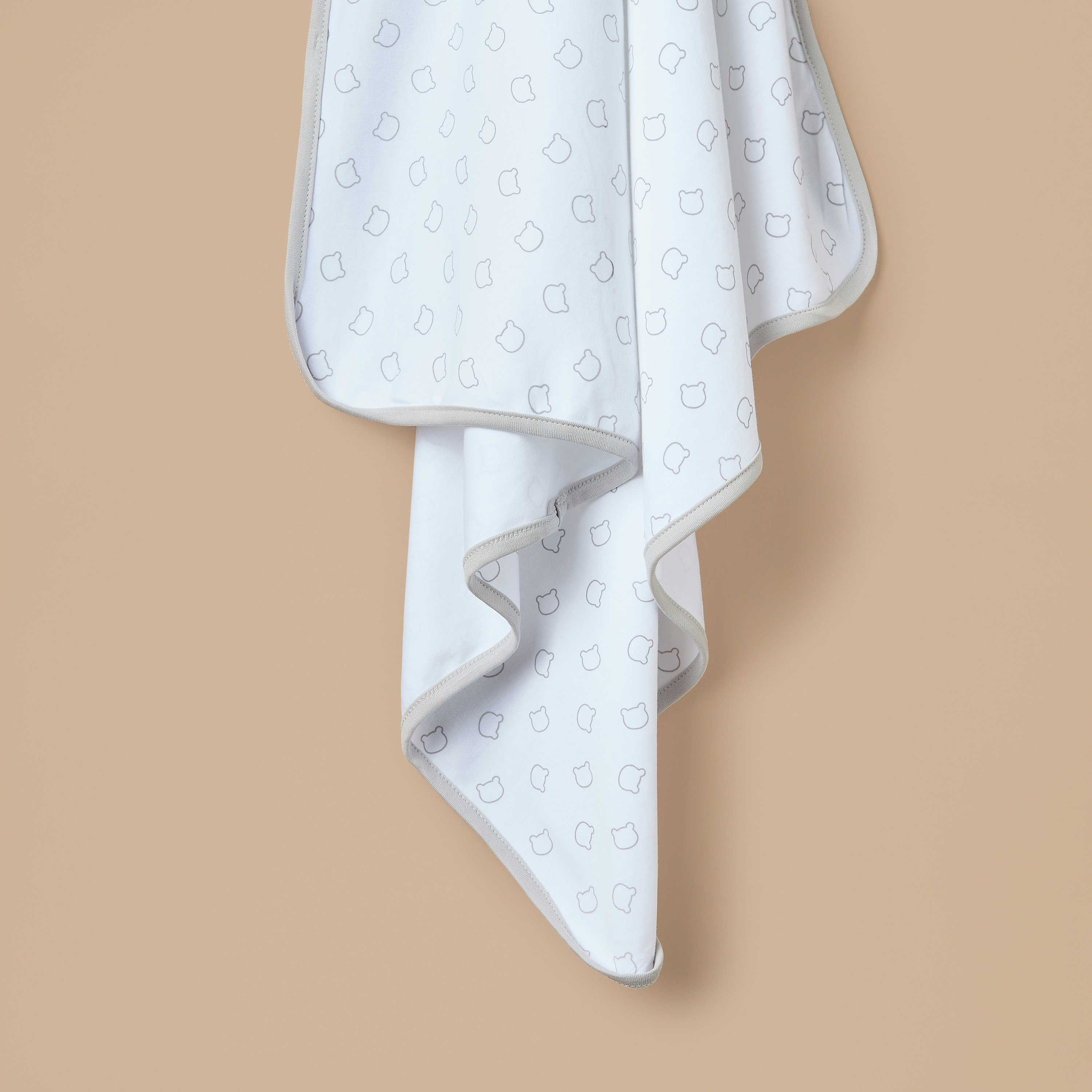 Giggles Printed Hooded Receiving Blanket - 80x80 cm-baby-nursery-blanketsandswaddles-receivingblankets-image-4