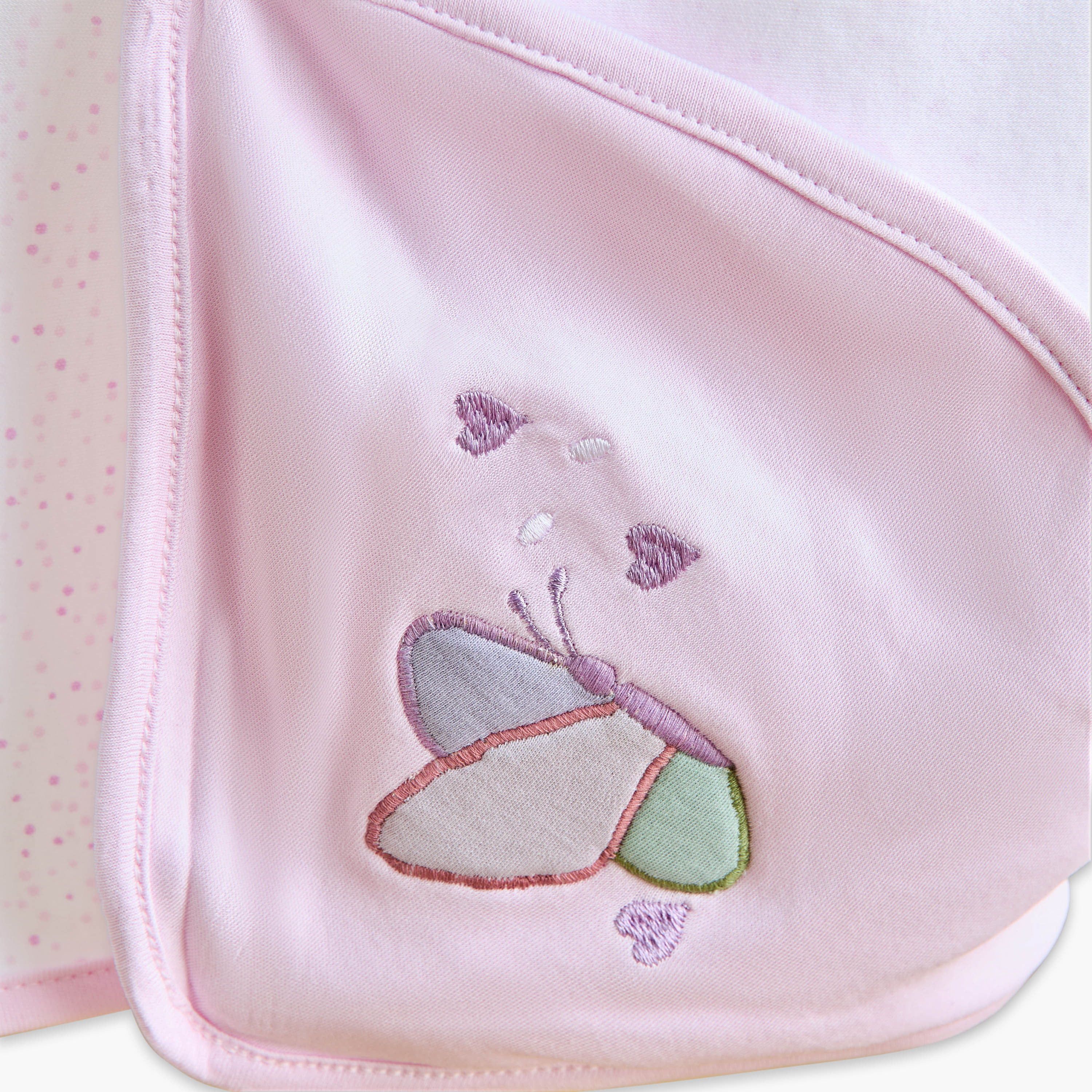 Giggles Butterfly Embroidered Receiving Blanket with Hood - 80x80 cm-baby-nursery-blanketsandswaddles-receivingblankets-image-4