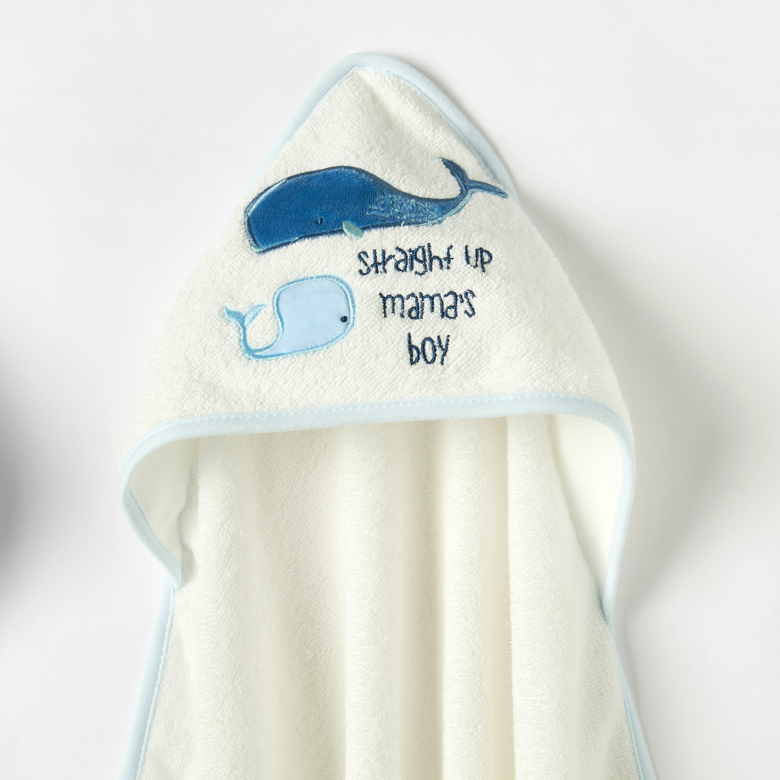 Juniors 2-Piece Whale Print Hooded Towel Set - 75x75 cm-baby-bathandcare-towels-image-3