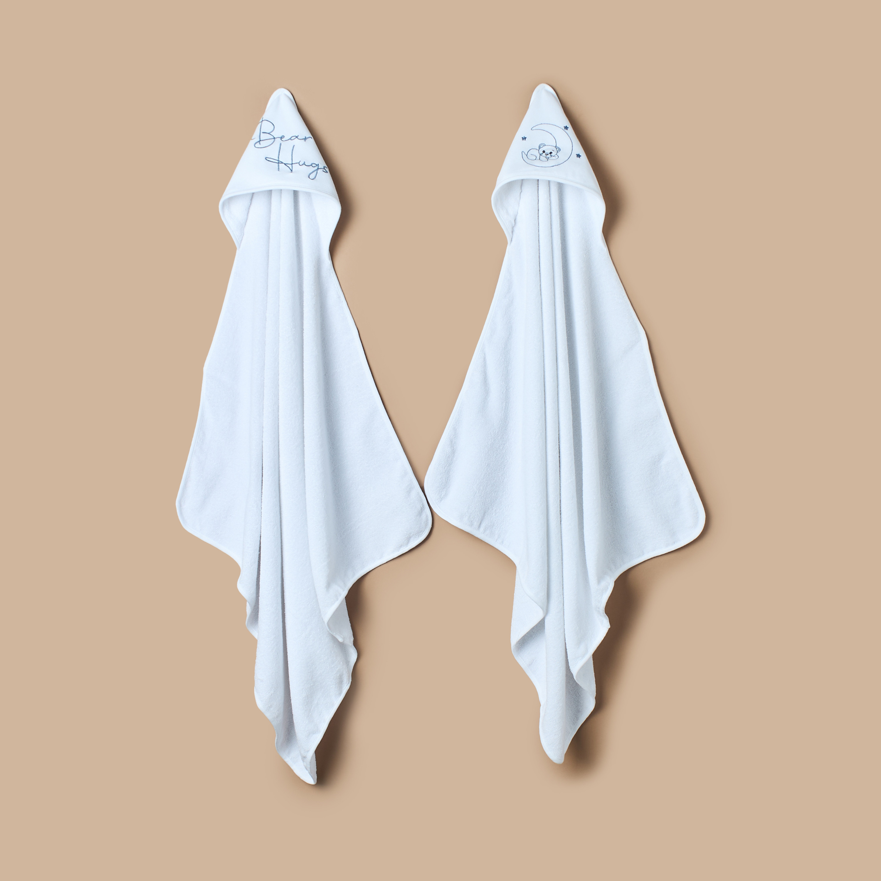 طقم مناشف بقبعة وزخارف قطعتين من جونيورز - 80x80 سم-baby-bathandcare-towels-image-6