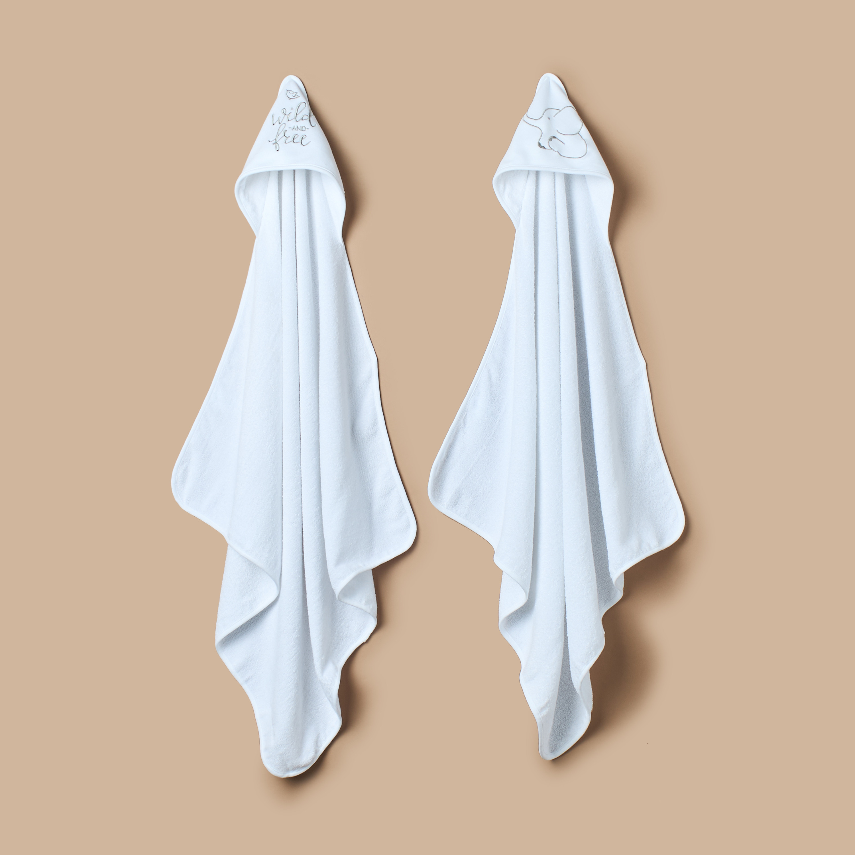 Juniors 2-Piece Applique Detail Hooded Towel Set - 80x80 cm-baby-bathandcare-towels-image-1