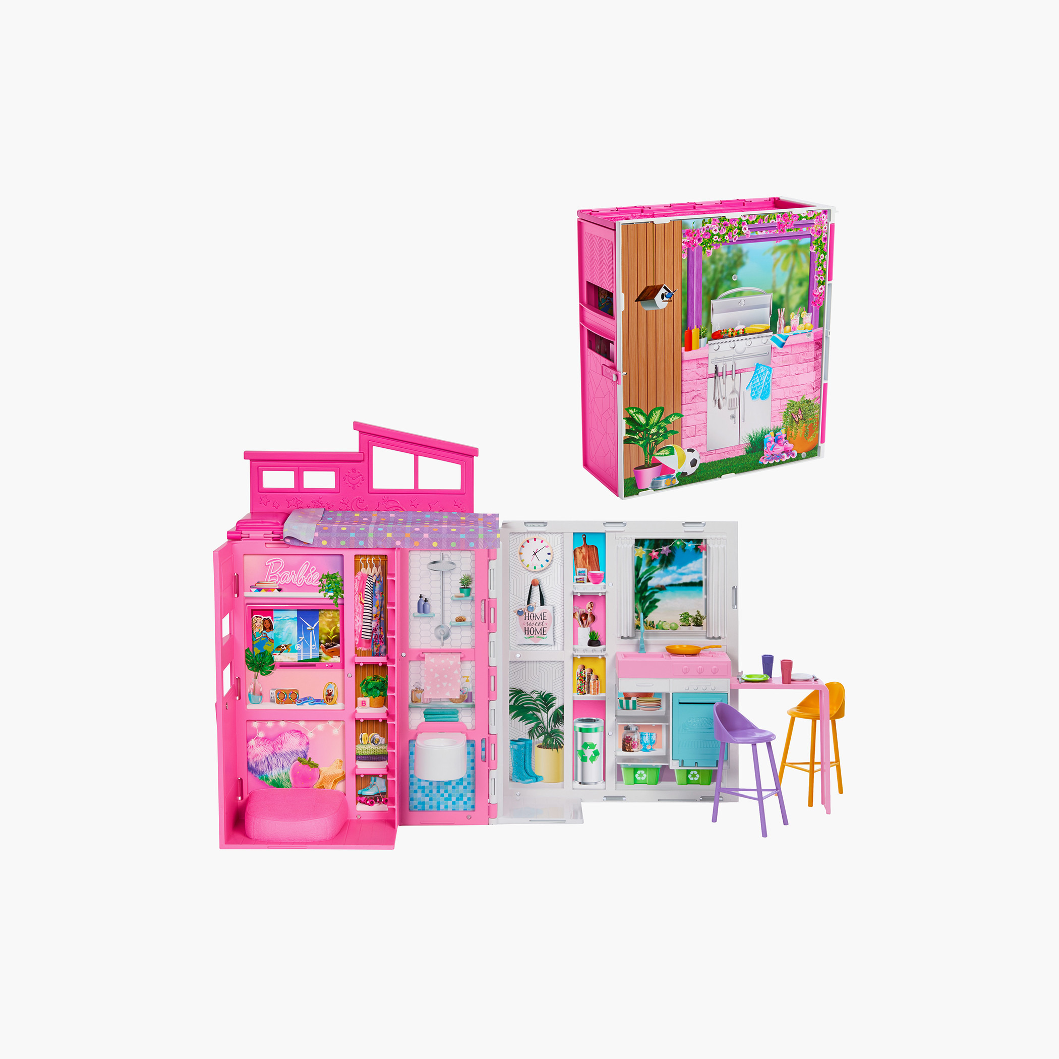 Barbie Dollhouse Playset, Getaway House with 11 Accessories Including 4 Play Areas & 360-degree Play-toys-dollsandplaysets-dollplaysets-image-1
