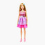 دمية باربي كبيرة طول 28 بوصة بشعر أشقر وفستان وردي لامع وقلادة وإكسسوارات شعر-toys-dollsandplaysets-dollplaysets-image-2
