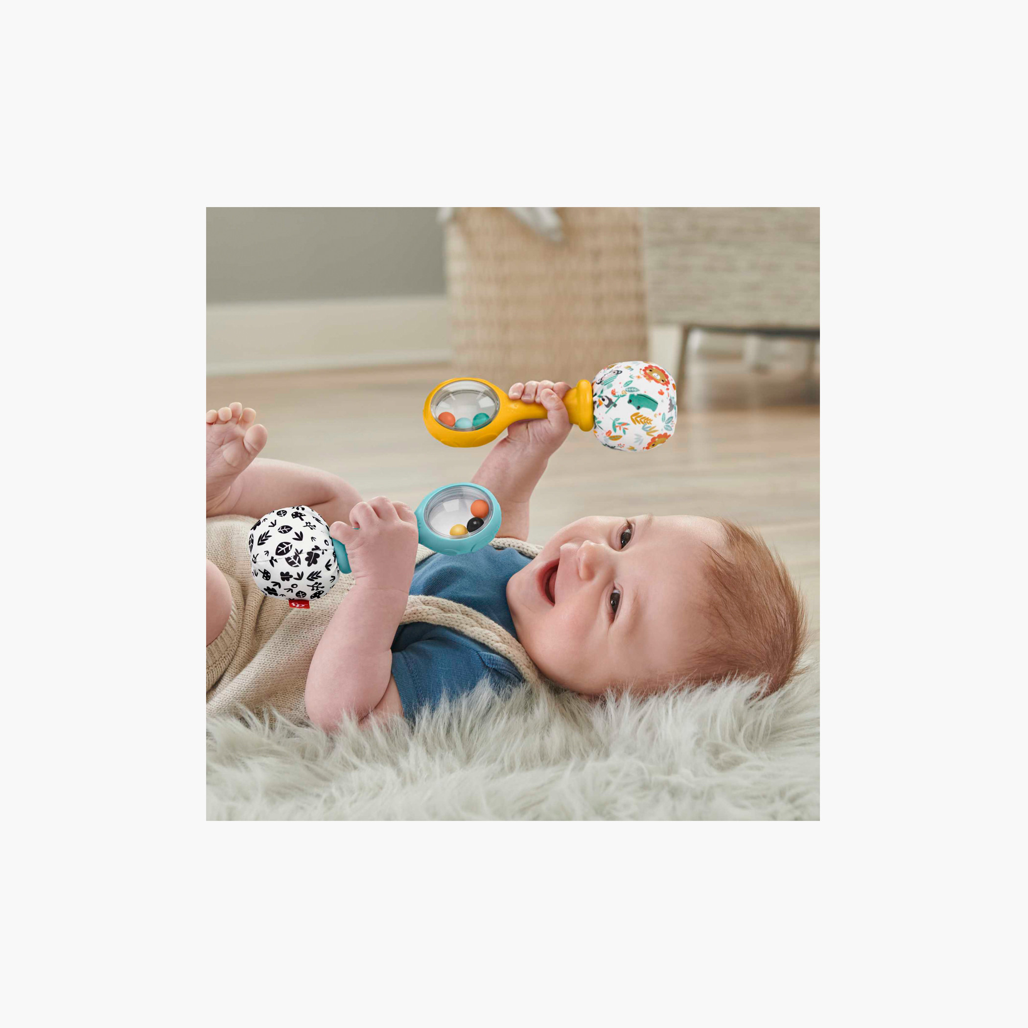 Fisher-Price Rattle ‘n Rock Maracas Baby Rattle Sensory Toys for Babies aged 3 months and older-toys-babyandtoddlertoys-rattlesandteethers-image-2