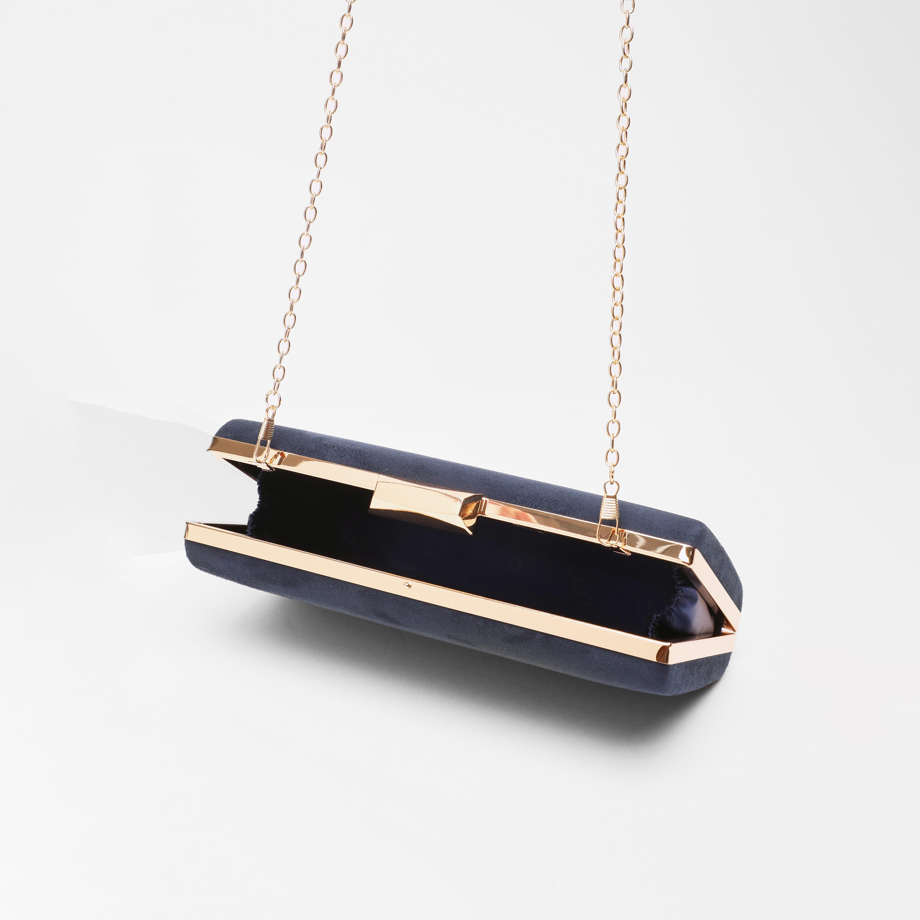 Quiz Plain Clutch with Twist Lock and Chain Detachable Strap-women-bagsandwallets-handbags-image-3