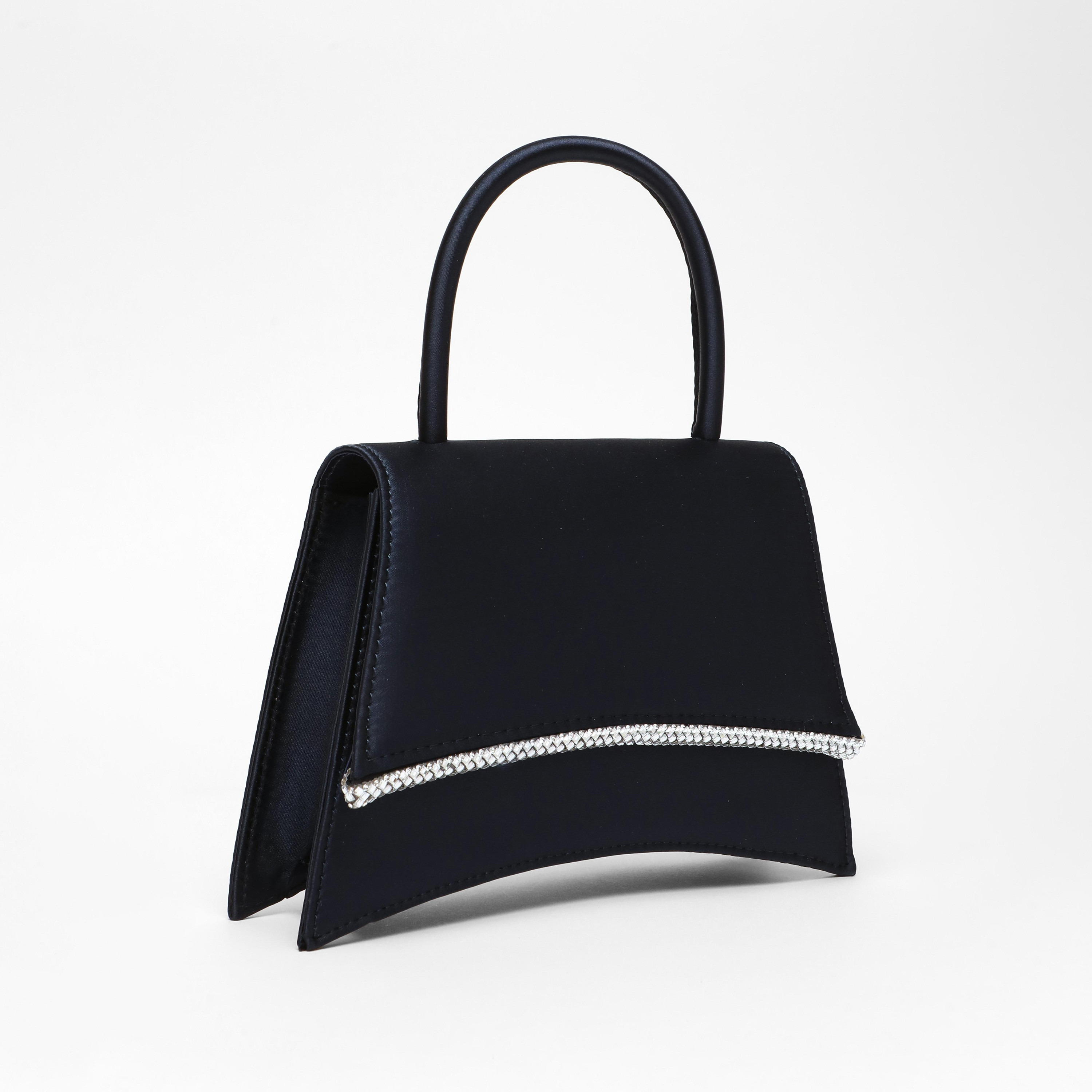 Quiz Plain Top Handel Handheld Bag with Twist Lock-women-bagsandwallets-handbags-image-2