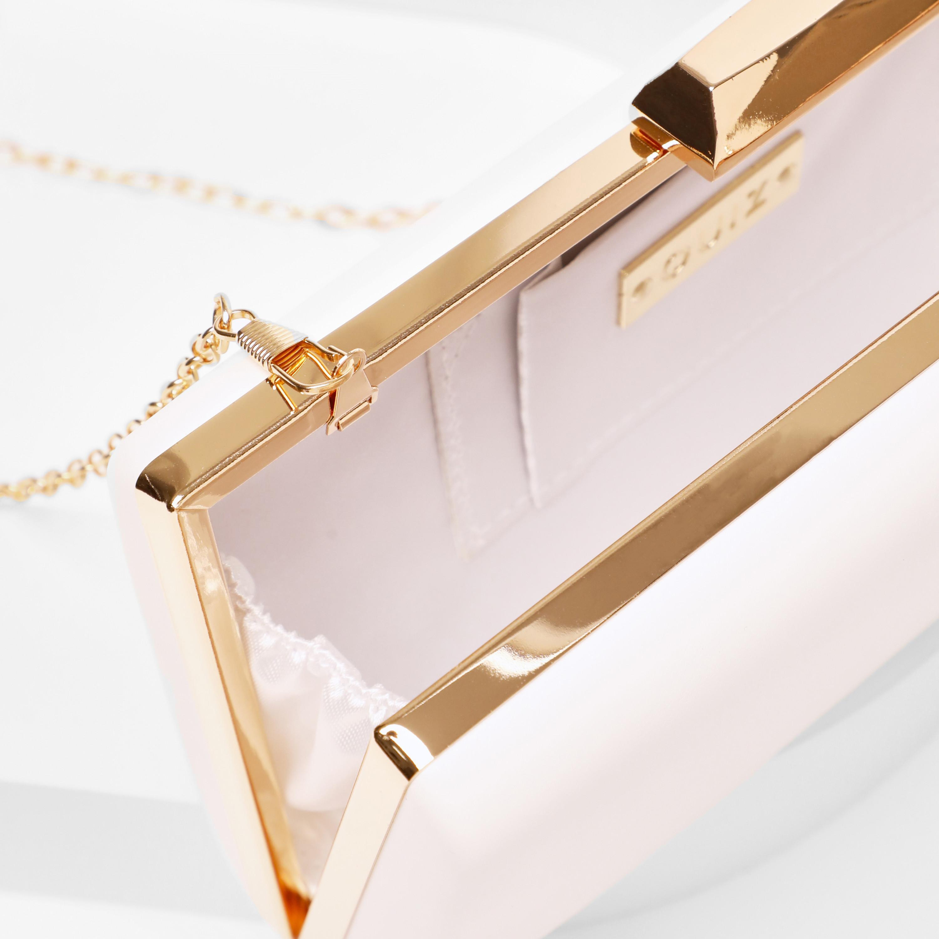 كلاتش من كويز سادة مع قفل تويست وحزام سلسلة قابلة للفصل-women-bagsandwallets-handbags-image-3