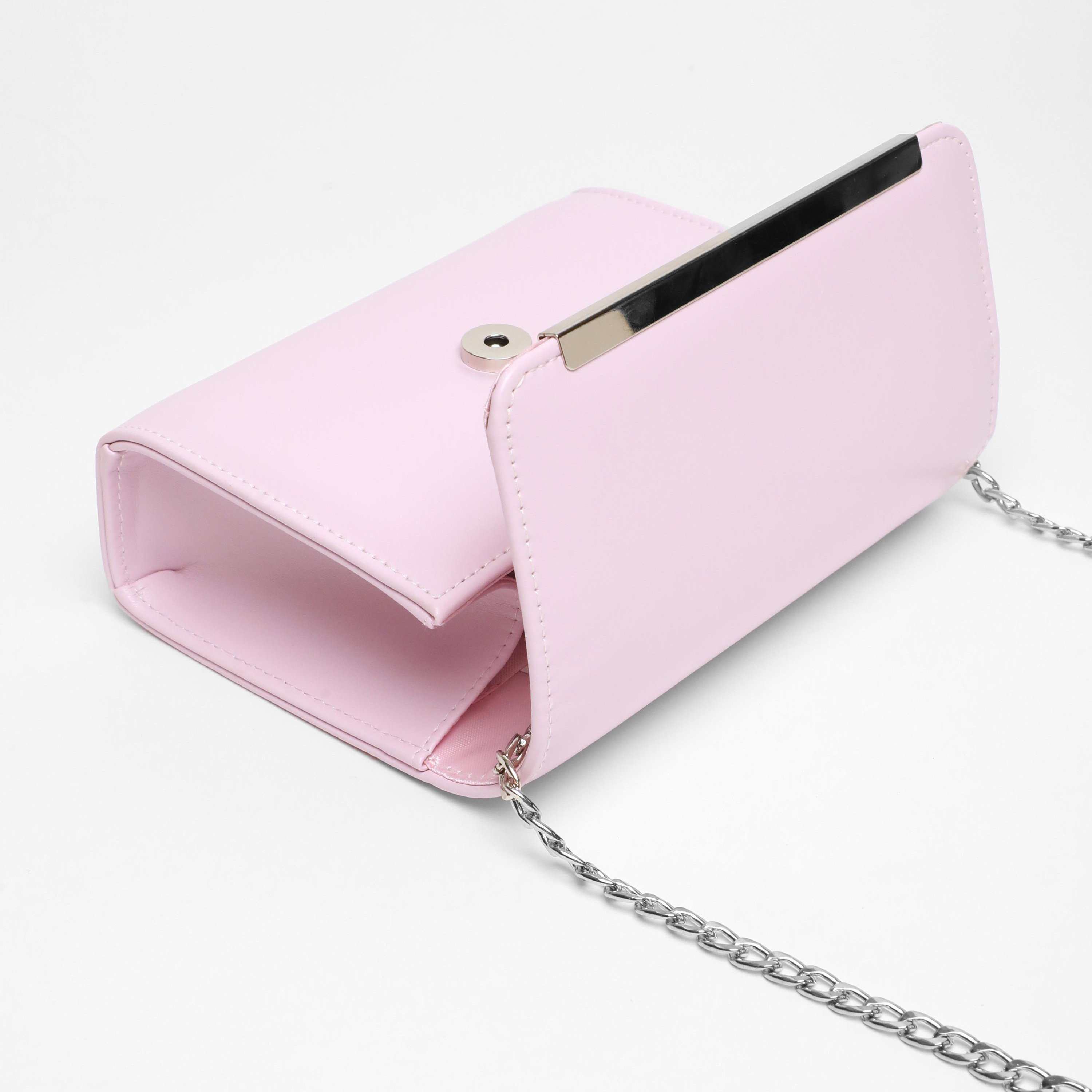 Quiz Plain Clutch with Magnetic Closure and Chain Detachable Strap-women-bagsandwallets-handbags-image-3