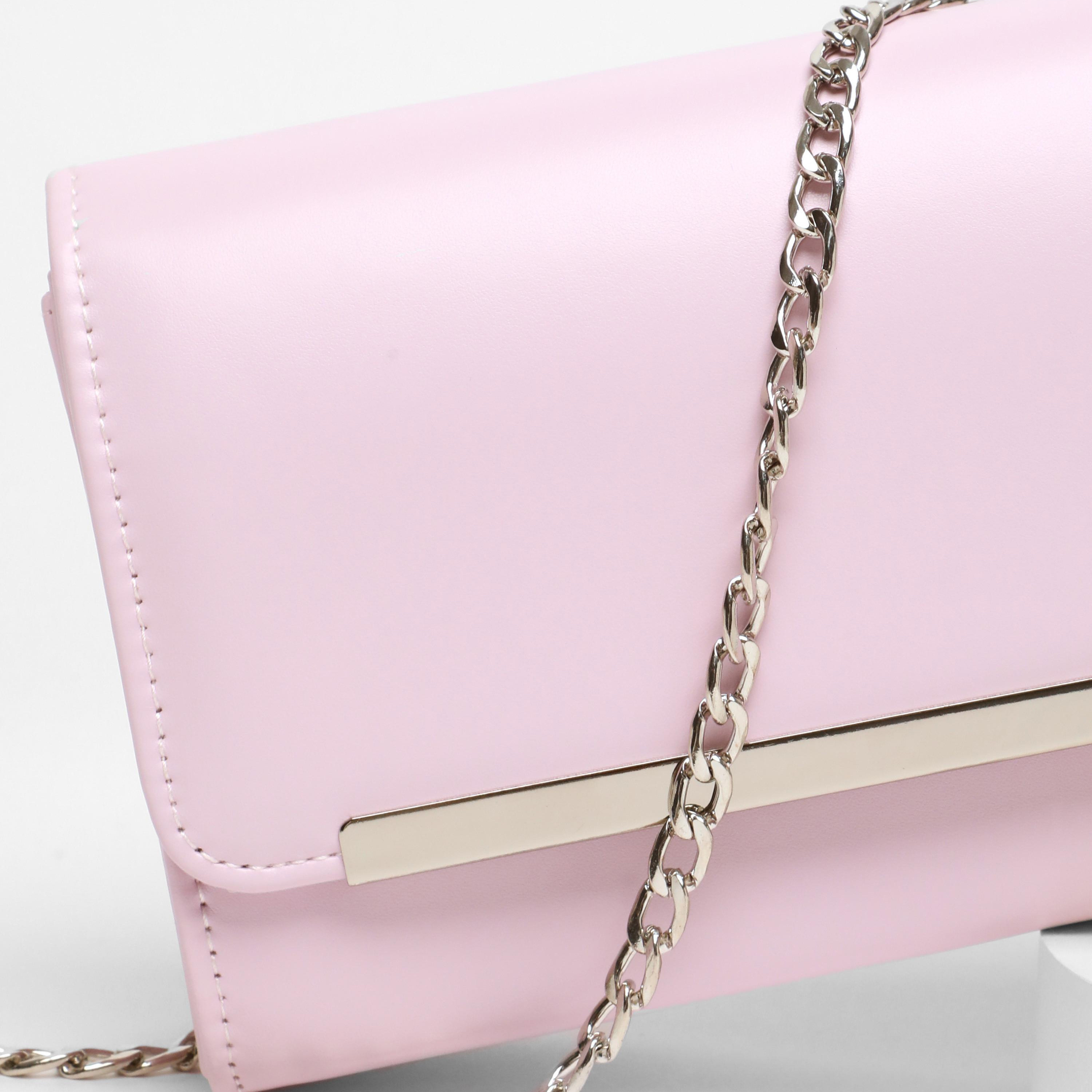 Quiz Plain Clutch with Magnetic Closure and Chain Detachable Strap-women-bagsandwallets-handbags-image-5