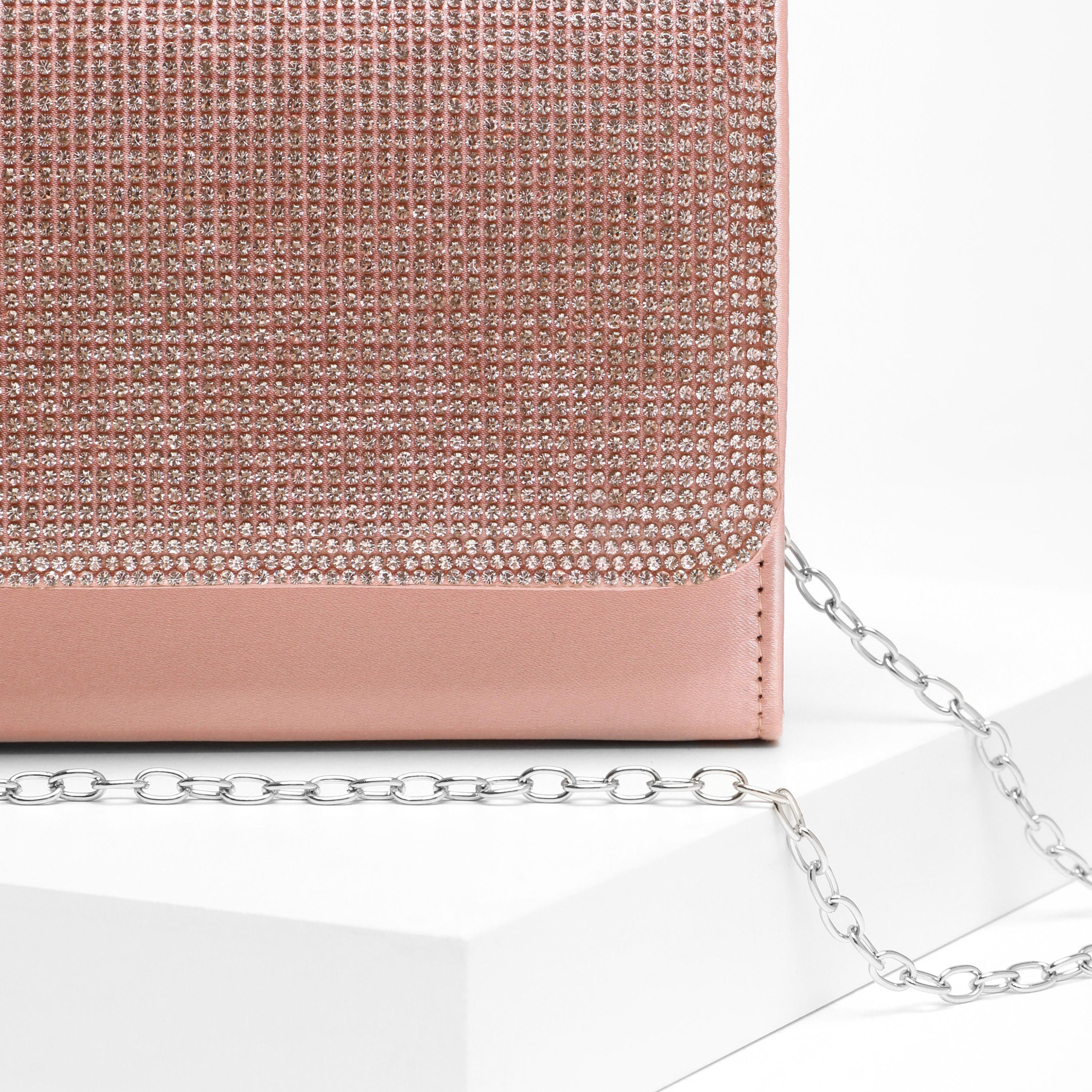 Quiz Embellishment Clutch with Magnetic Closure and Chain Detachable Strap-women-bagsandwallets-handbags-image-5