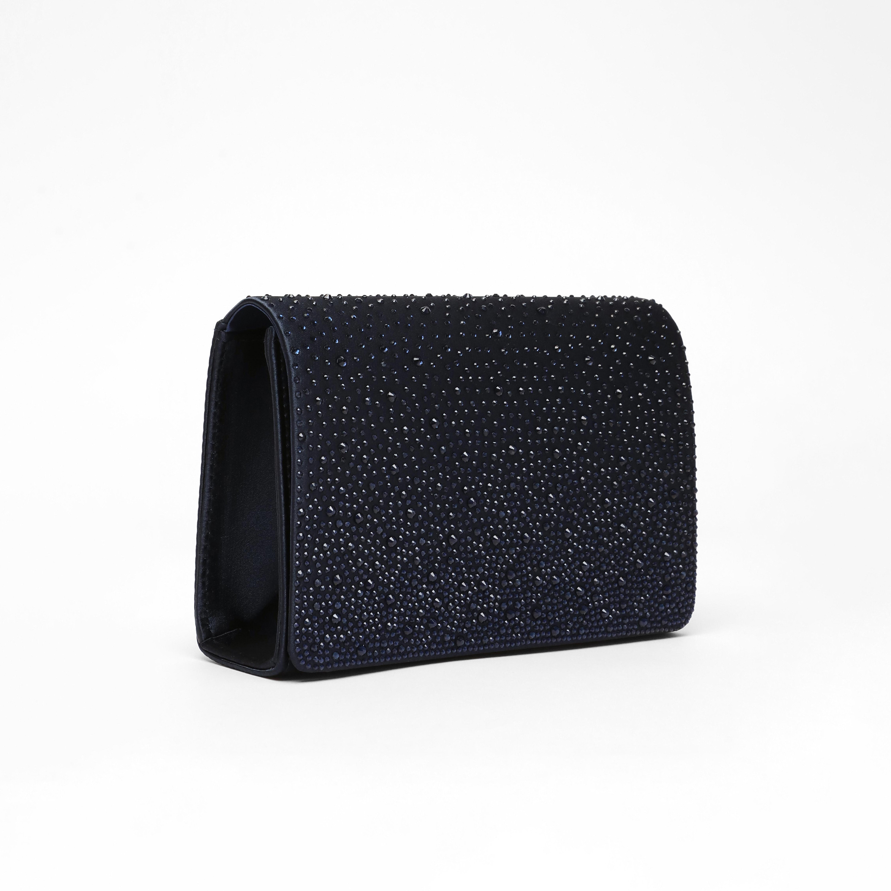 Quiz Embellishment Clutch with Magnetic Closure and Chain Detachable Strap-women-bagsandwallets-handbags-image-2