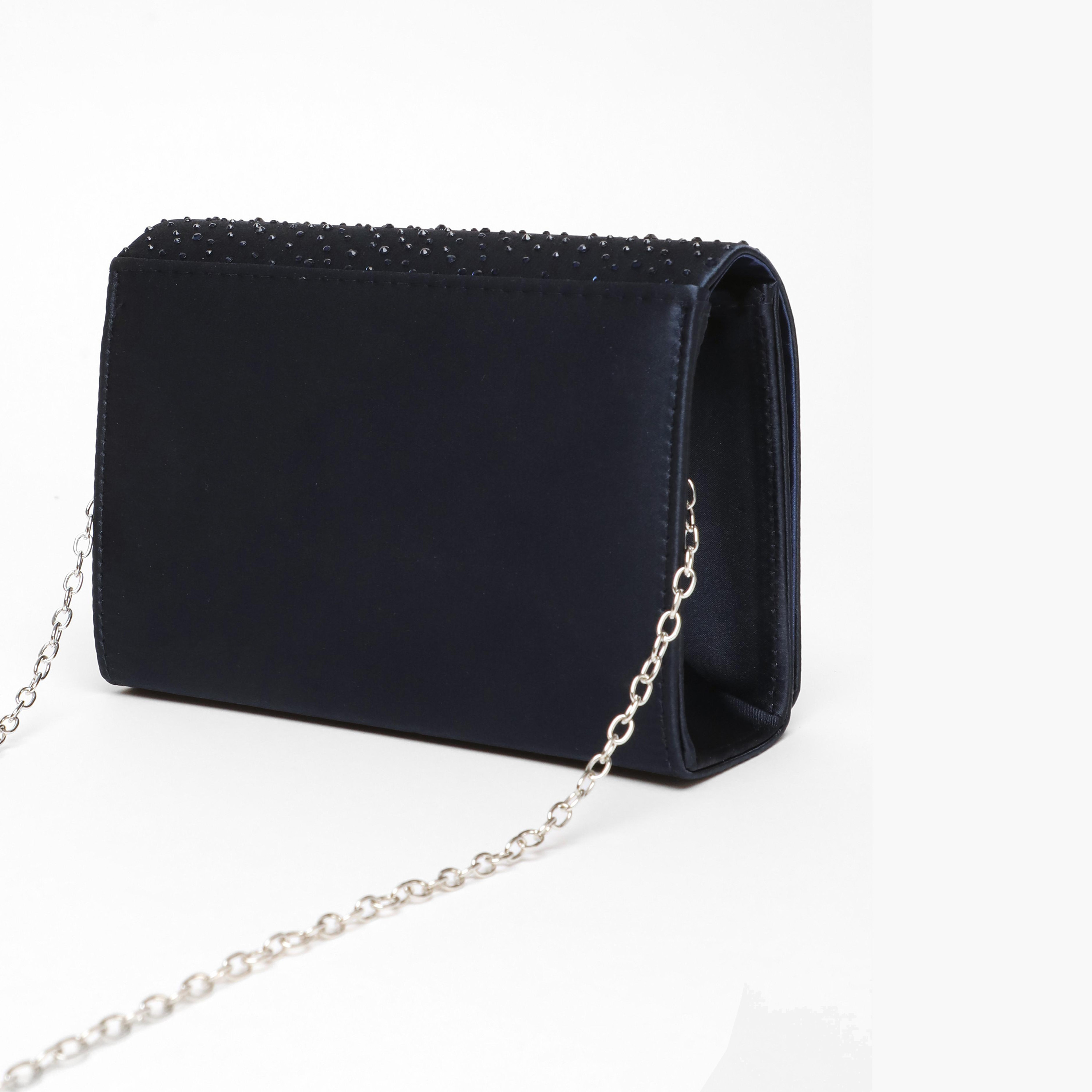 Quiz Embellishment Clutch with Magnetic Closure and Chain Detachable Strap-women-bagsandwallets-handbags-image-4