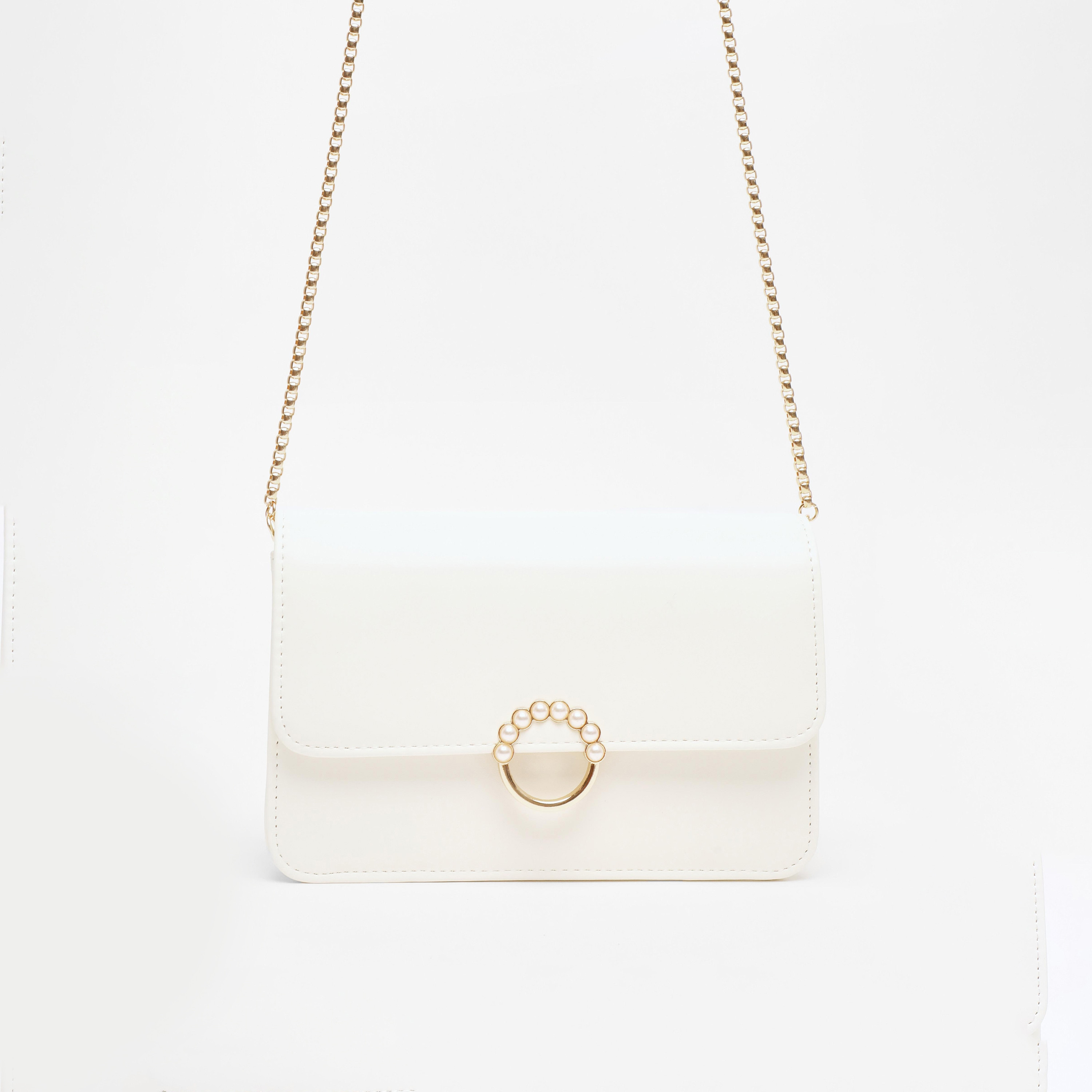 Quiz Plain Crossbody Bag with Magnetic Closure and Chain Detachable Strap-women-bagsandwallets-handbags-image-1