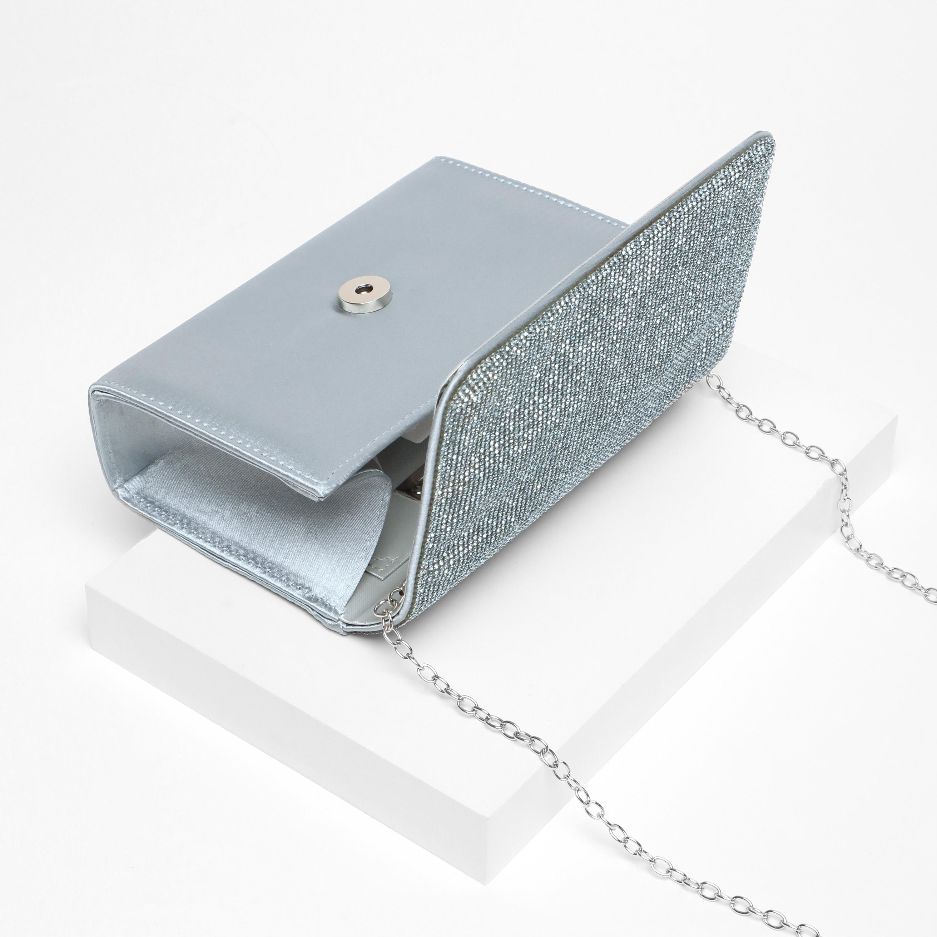 Quiz Embellishment Clutch with Magnetic Closure and Chain Detachable Strap-women-bagsandwallets-handbags-image-3