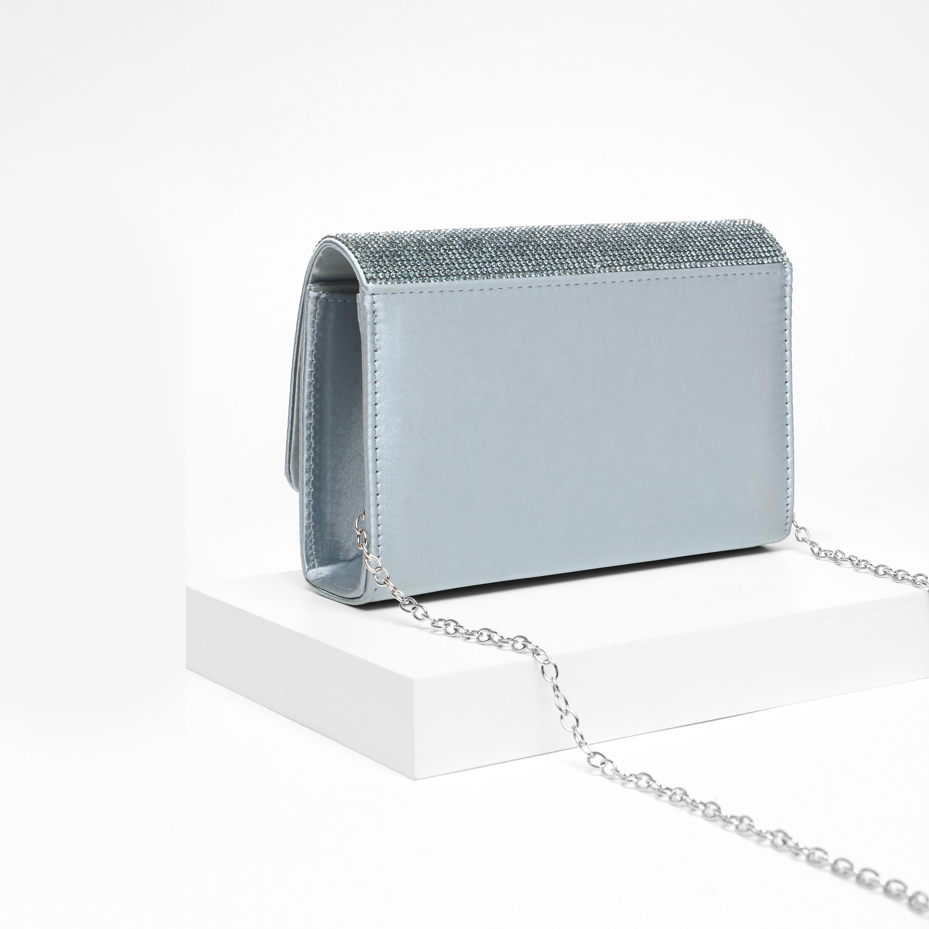 Quiz Embellishment Clutch with Magnetic Closure and Chain Detachable Strap-women-bagsandwallets-handbags-image-4