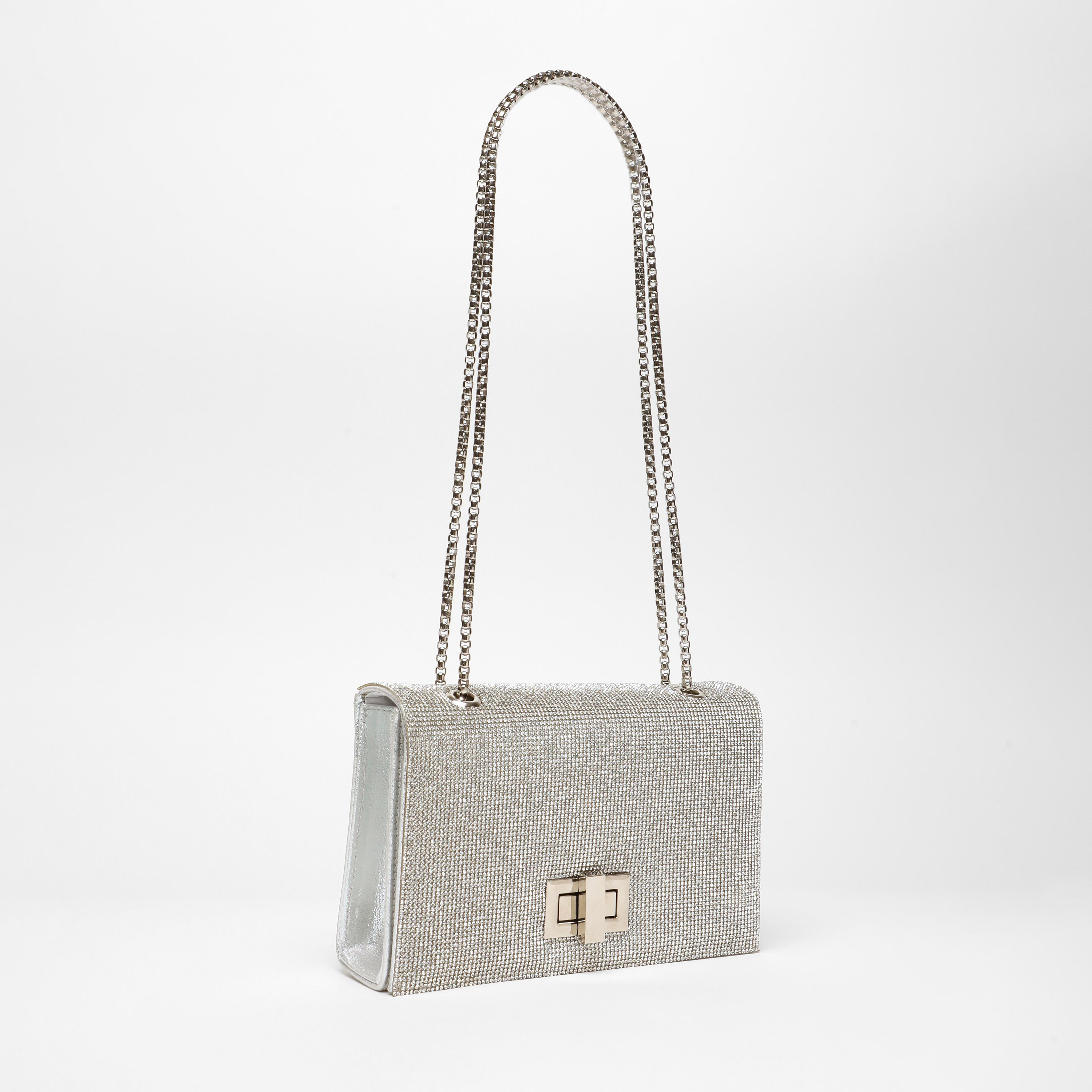 Quiz Embellishment Crossbody Bag with Twist Lock and Chain Detachable Strap-women-bagsandwallets-handbags-image-2