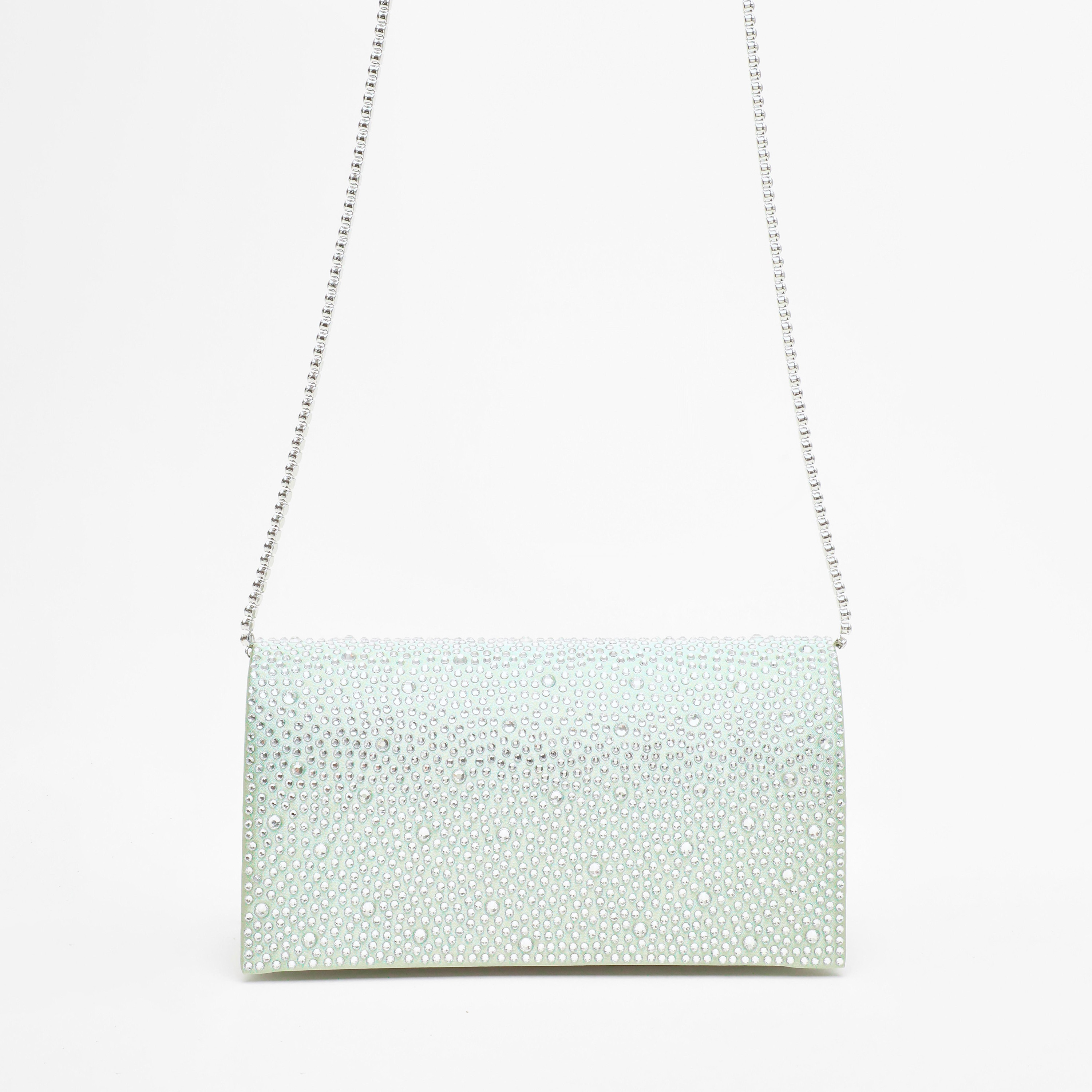 Quiz Embellishment Clutch with Magnetic Closure and Chain Detachable Strap-women-bagsandwallets-handbags-image-1