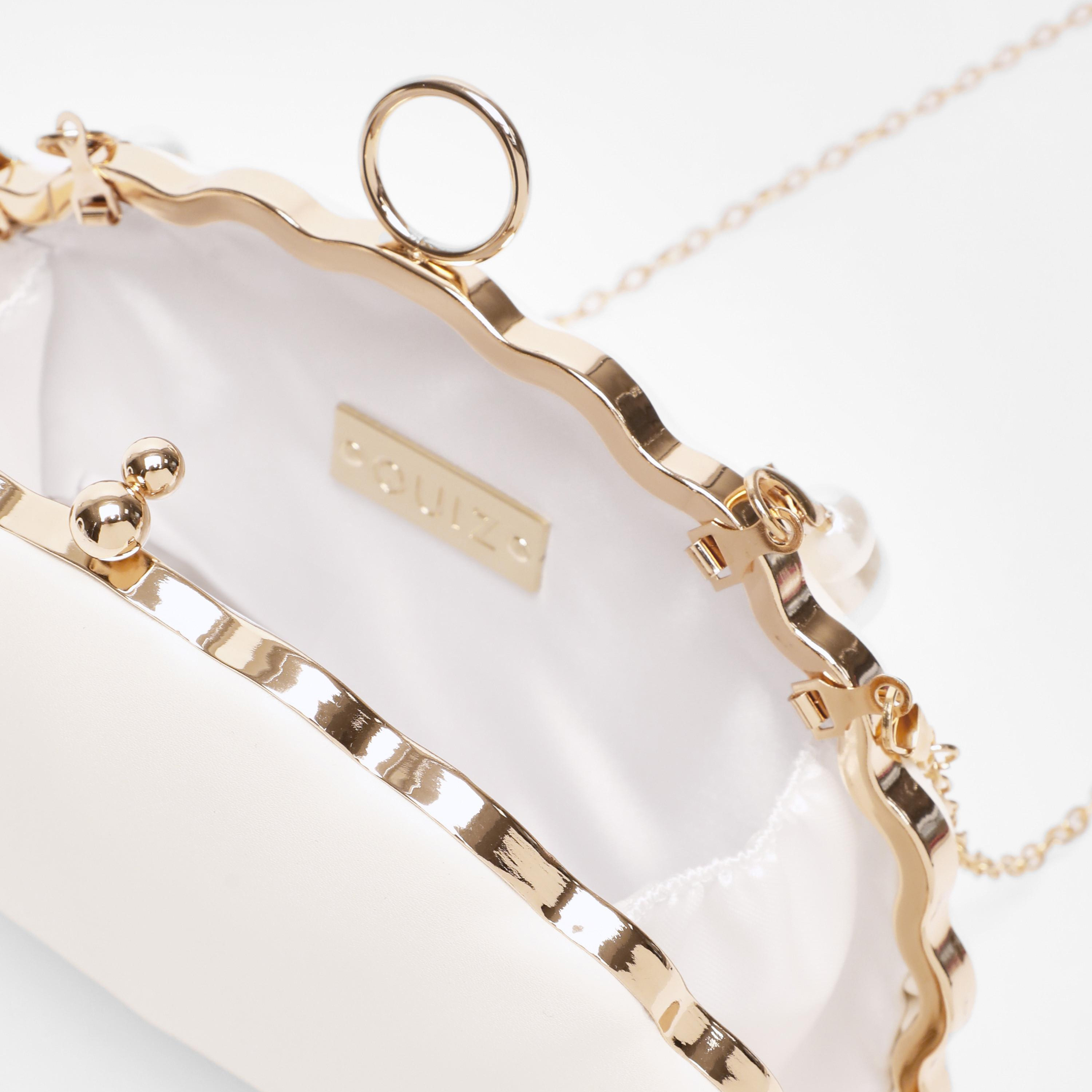 Quiz Plain Pearl Handle Shell Box Clutch with Twist Lock and Chain Detachable Strap-women-bagsandwallets-handbags-image-3