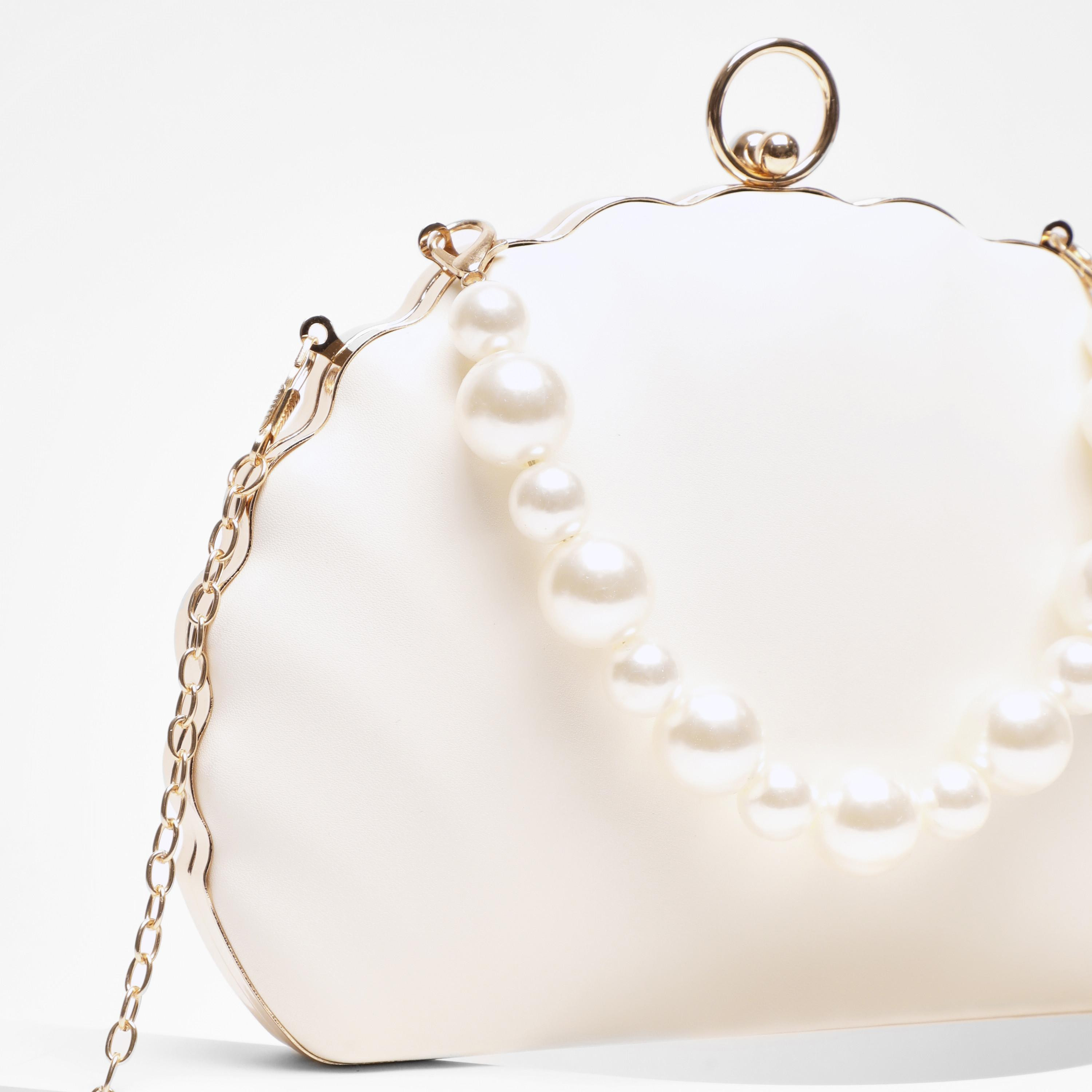 Quiz Plain Pearl Handle Shell Box Clutch with Twist Lock and Chain Detachable Strap-women-bagsandwallets-handbags-image-4